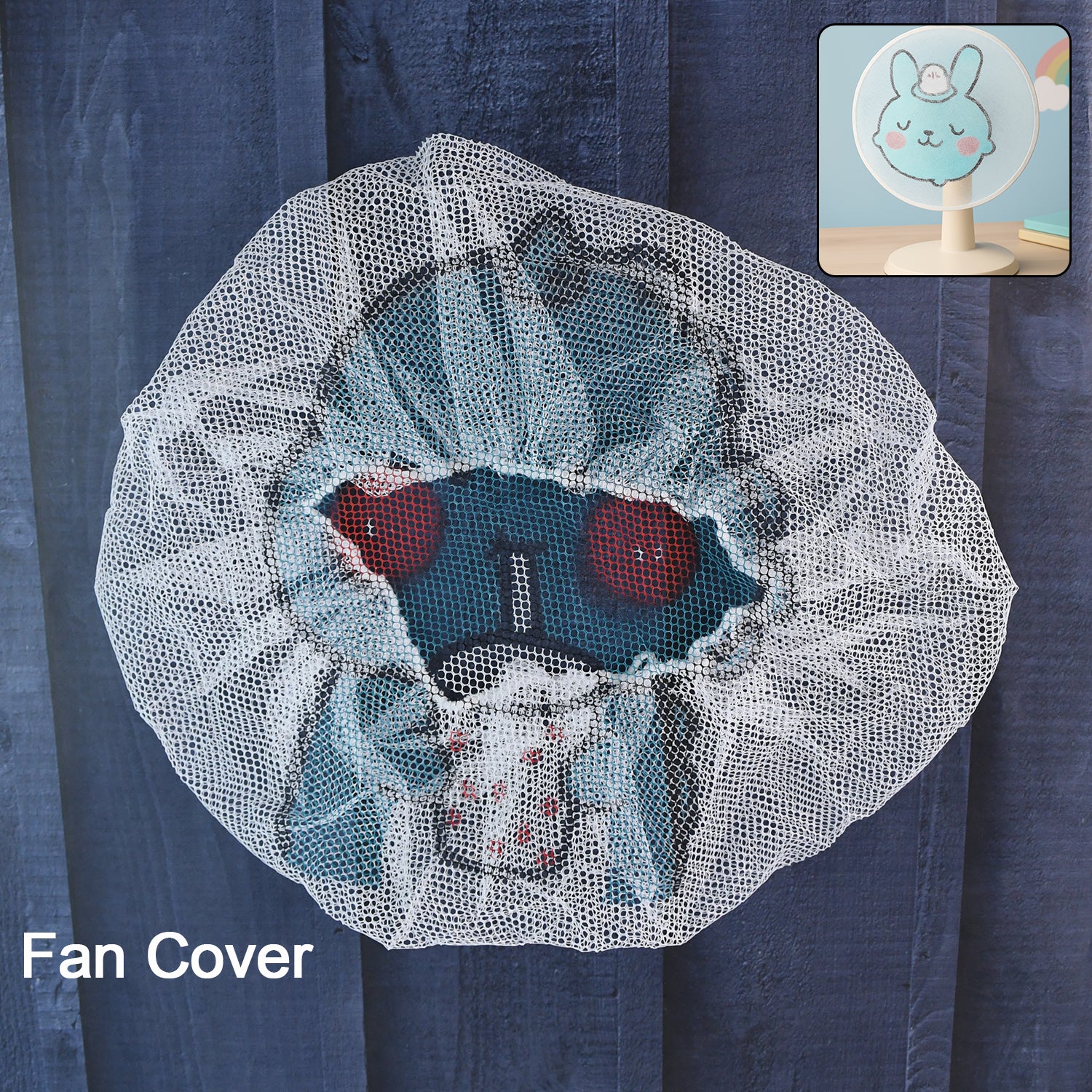 Cute Cartoon Character Fabric Mesh Fan Cover (1 Pc / Mix Design) - Image 6