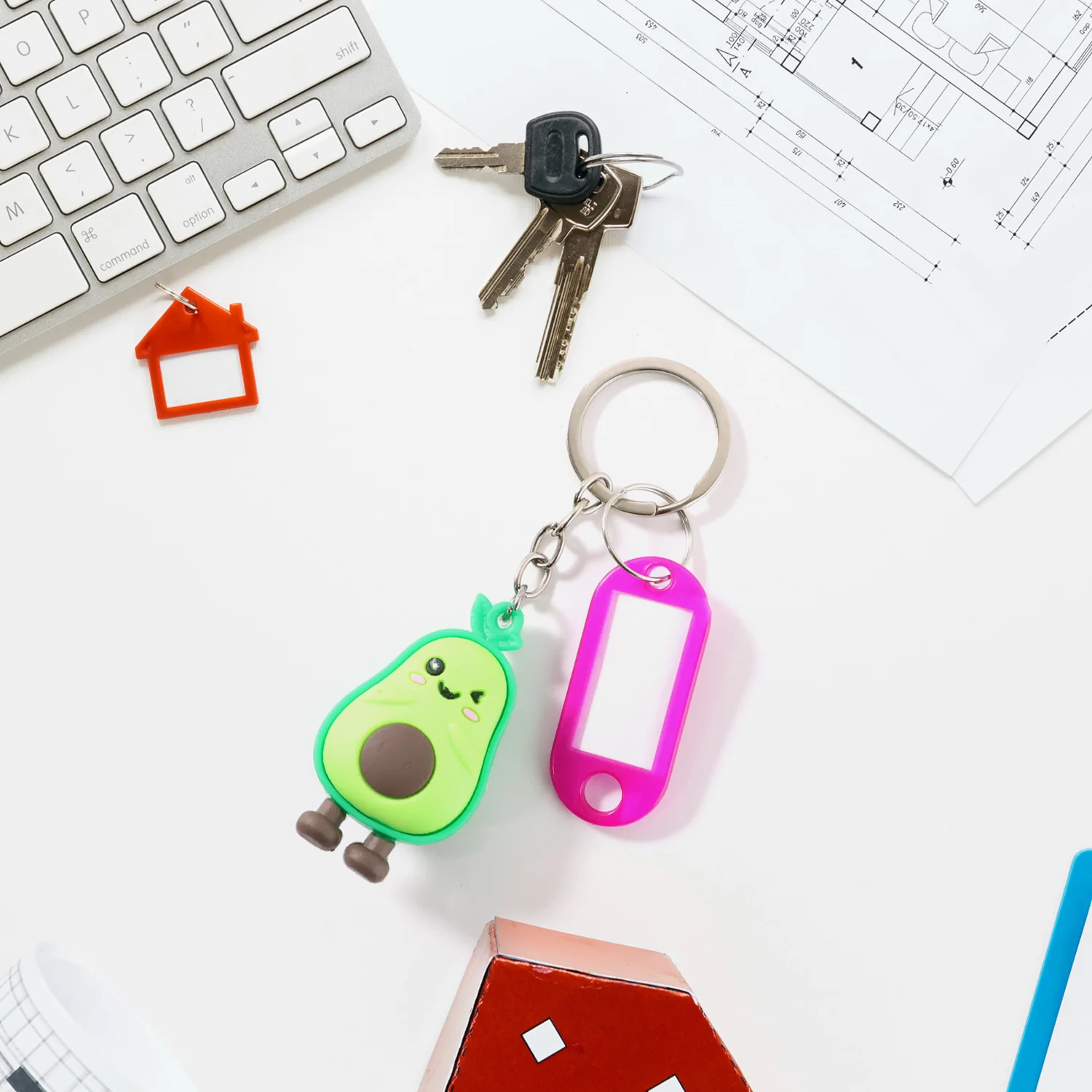 Cute Cartoon Character Keychain with Label Tag Holder (1 Pc) - Image 7