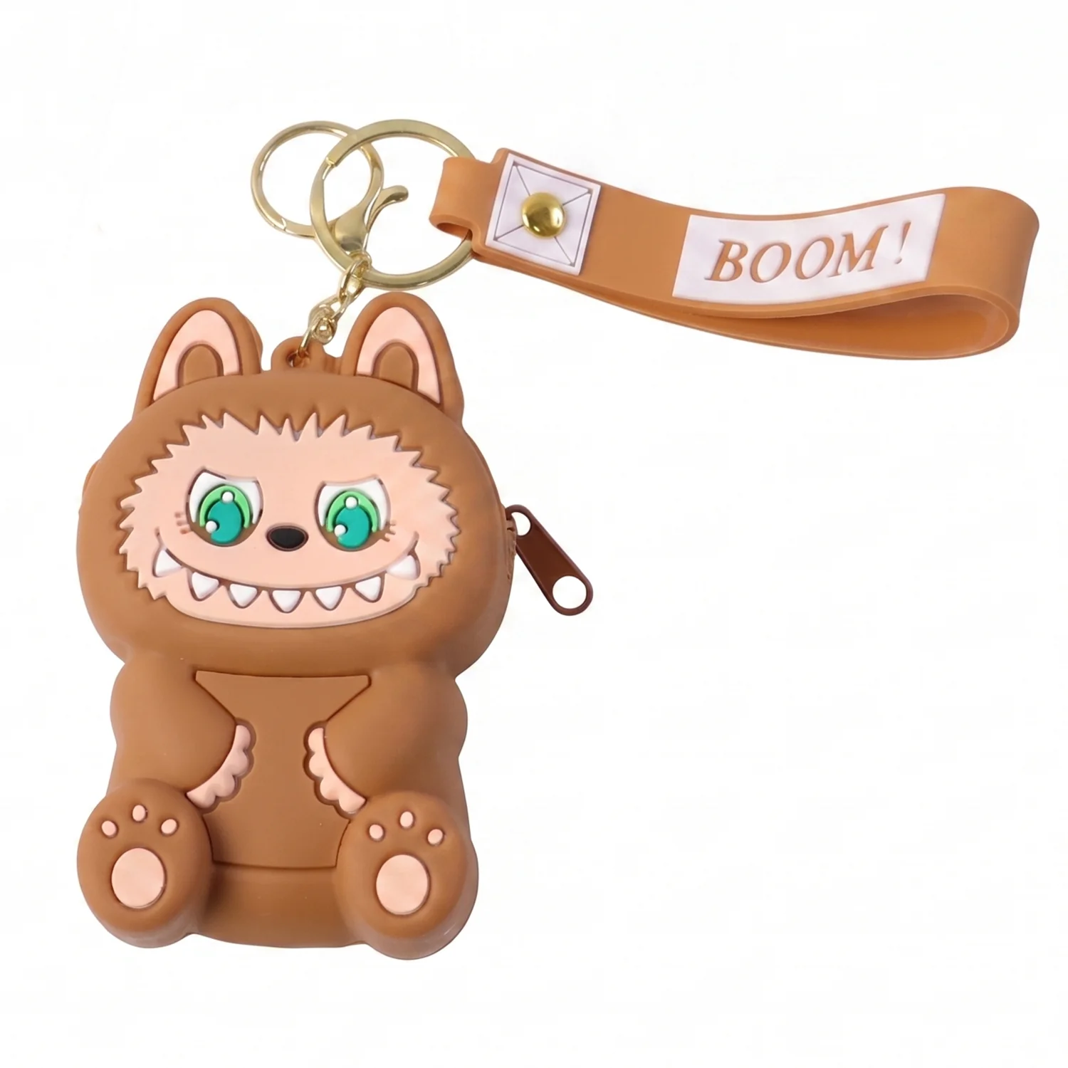 Cute Cartoon Character Mini Silicone Pouch Keychain with Strap (1 Pc) - Image 4