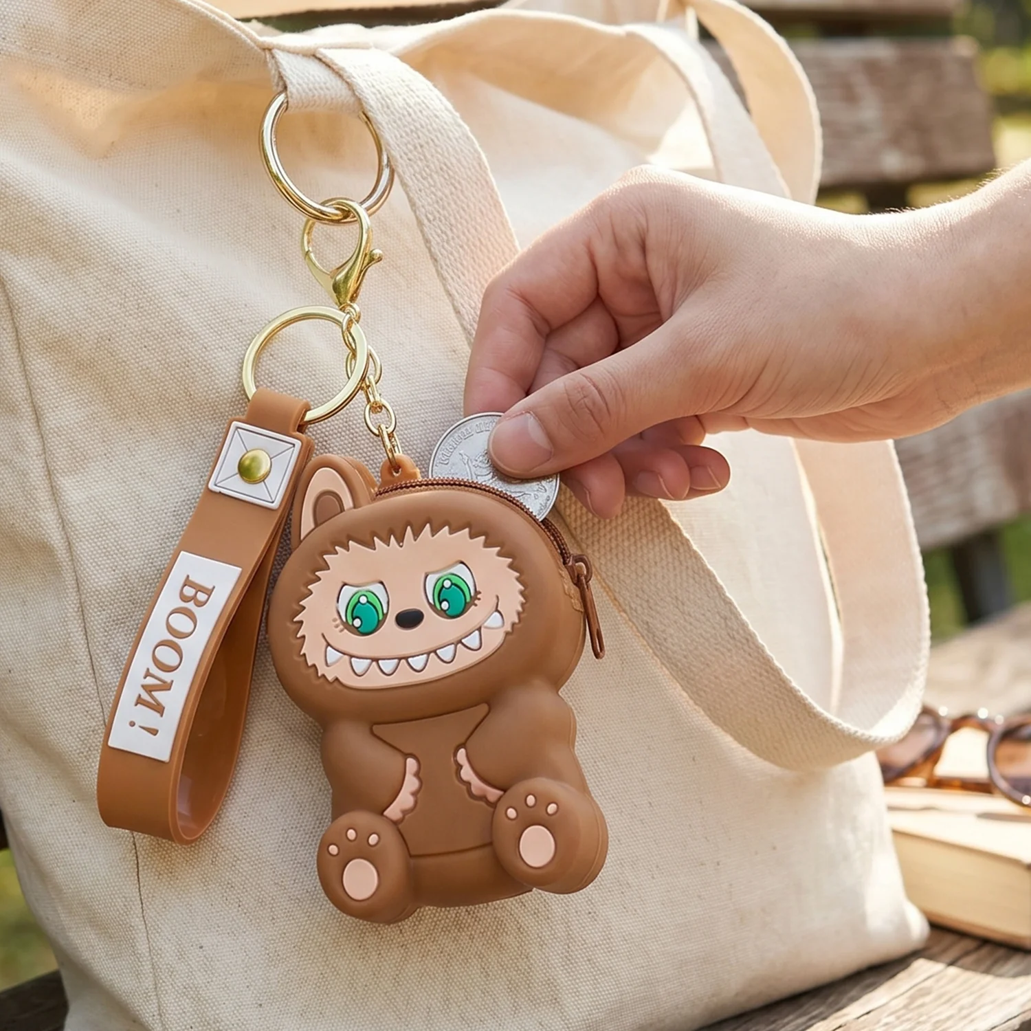 Cute Cartoon Character Mini Silicone Pouch Keychain with Strap (1 Pc) - Image 8