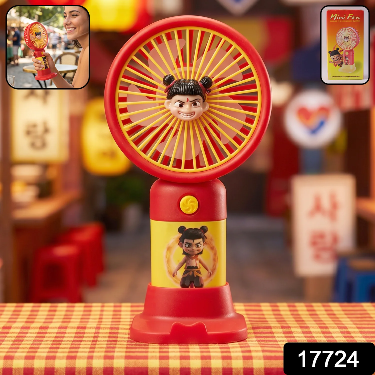 Cute Cartoon Character Portable Mini Fan (1 Pc) - Image 2