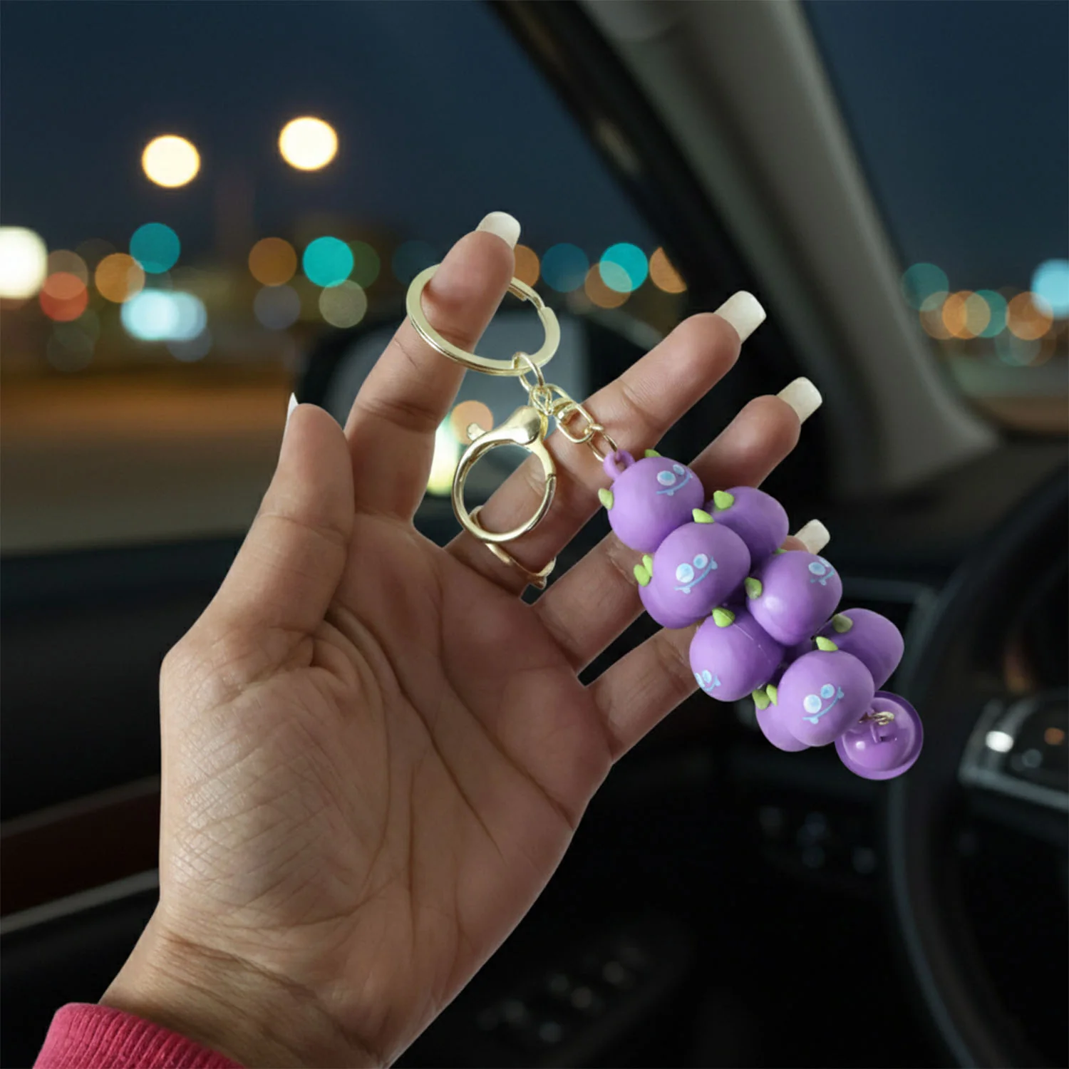 Cute Cartoon Cloud Stack Keychain with Bell (1 Pc , Mix Color) - Image 5