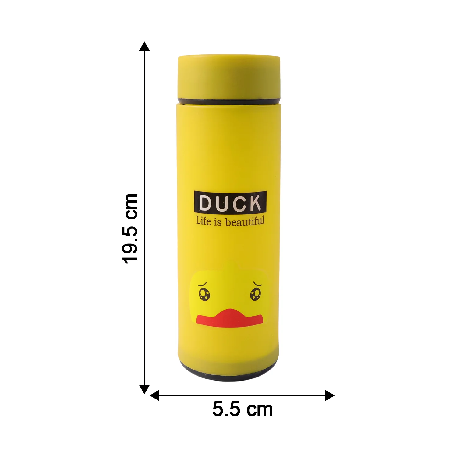 Cute Cartoon Design Frosted Glass Water Bottle with Leak Proof Lid (450 ML) - Image 6