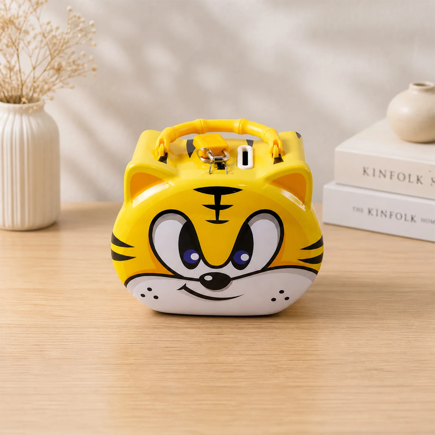 Cute Cartoon Design Metal Piggy Bank with Lock and Key (1 Pc Mix Design) - Image 3