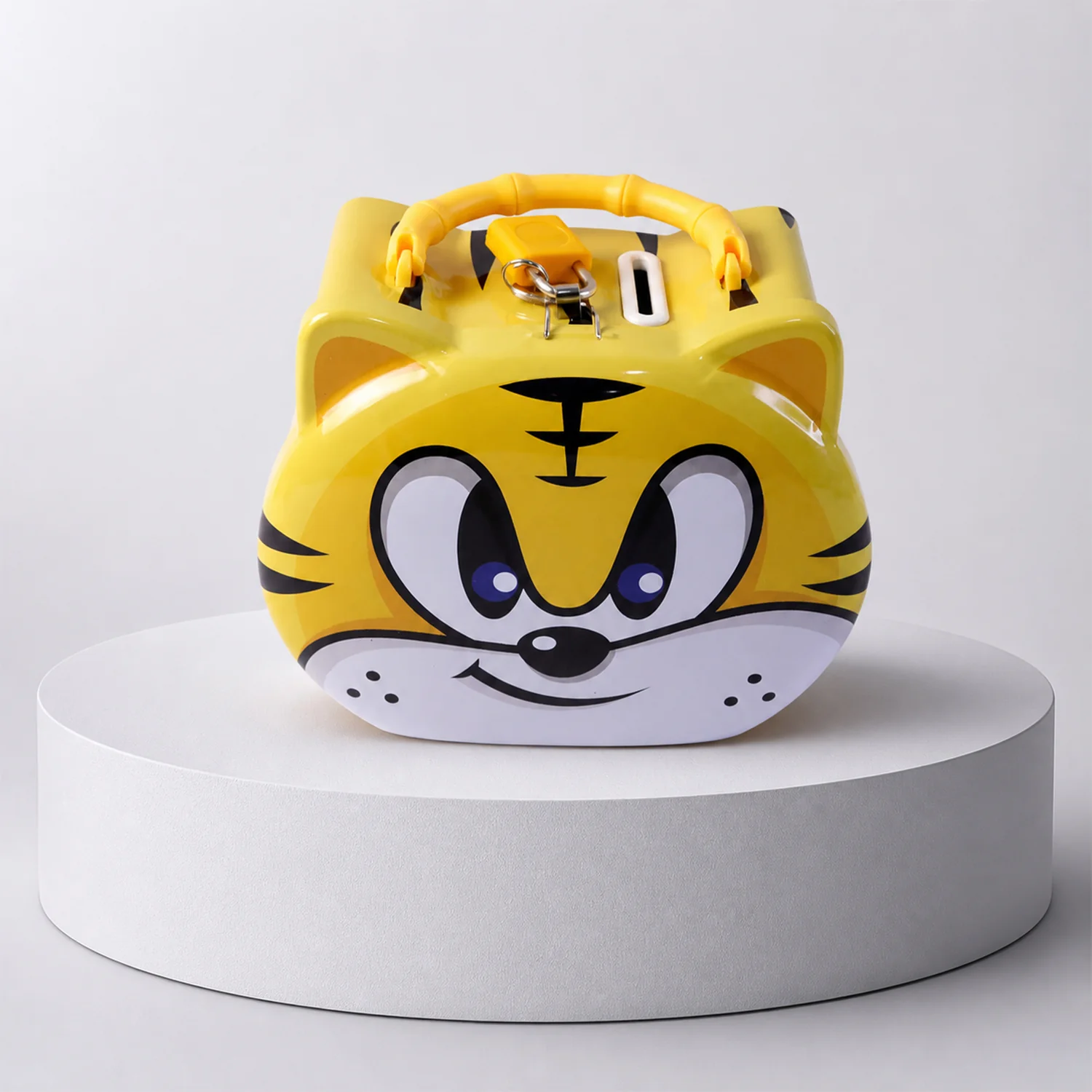 Cute Cartoon Design Metal Piggy Bank with Lock and Key (1 Pc Mix Design) - Image 6