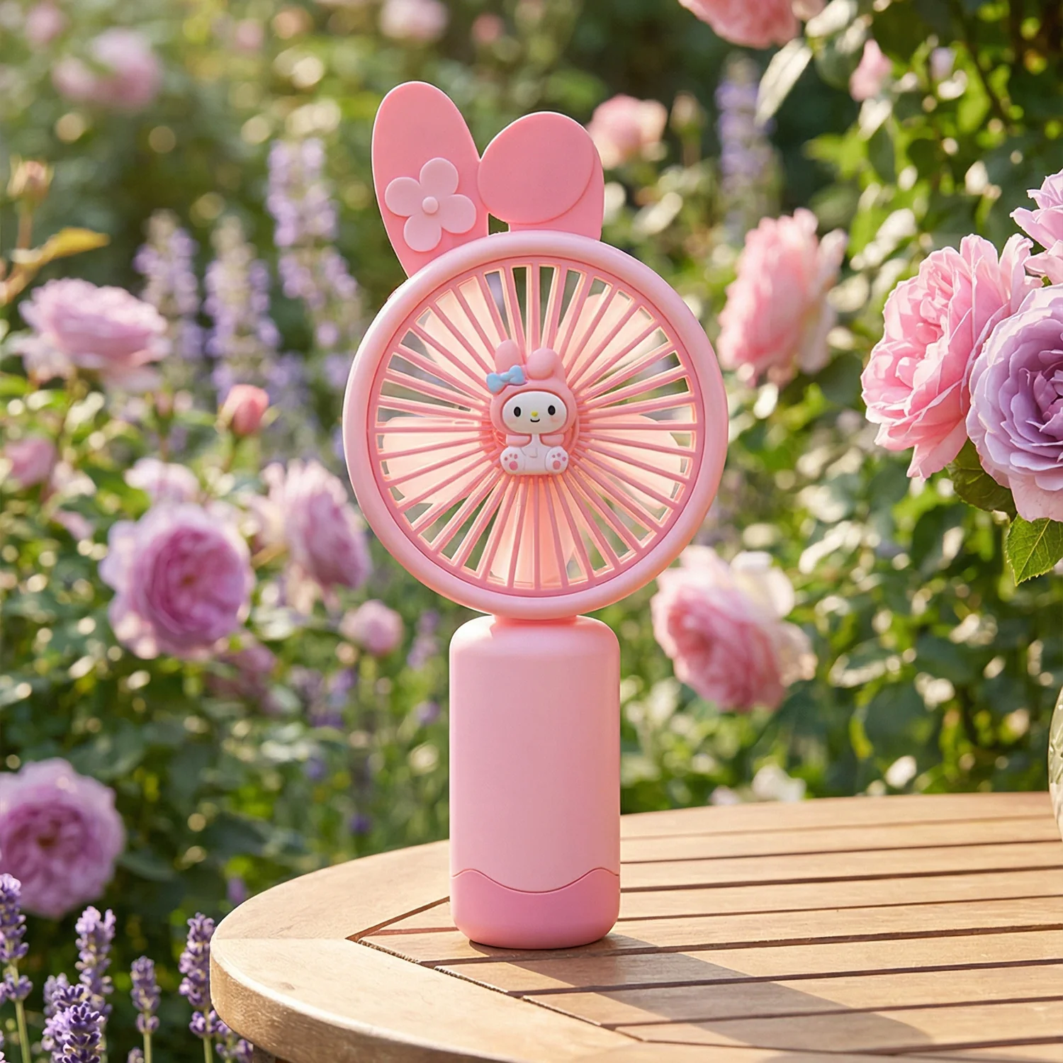 Cute Cartoon Design Rechargeable Mini Handheld Fan (1 Pc) - Image 4
