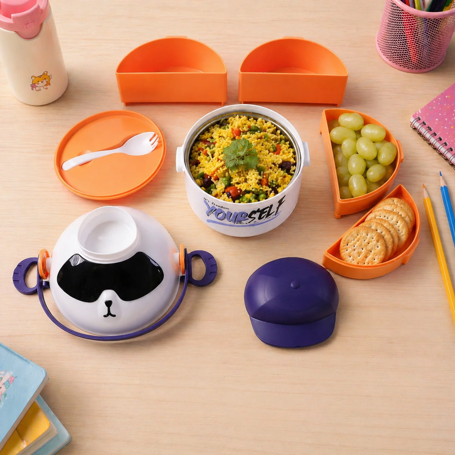 Cute Cartoon Double Layer Lunch Box (1 Pc) - Image 7