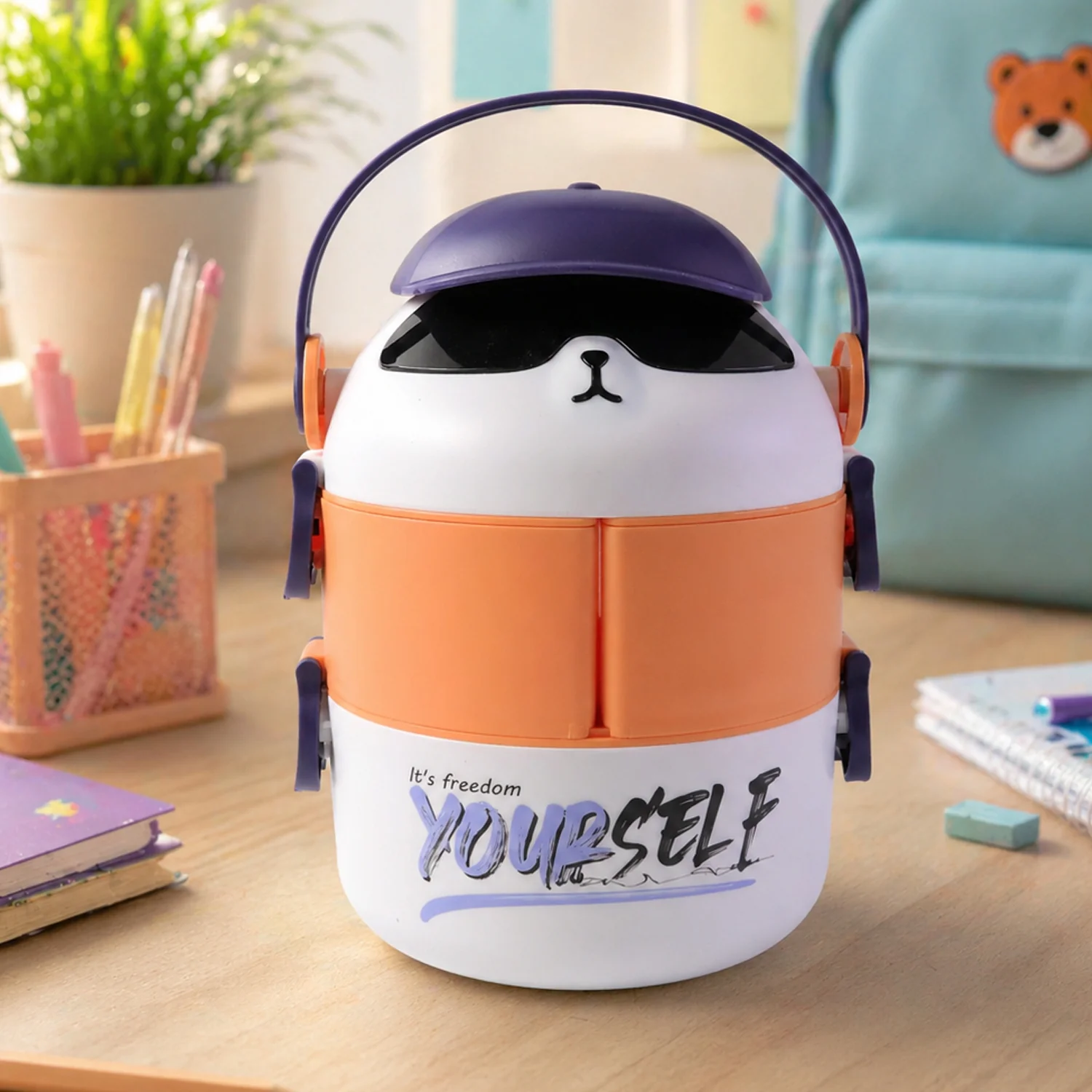 Cute Cartoon Double Layer Lunch Box (1 Pc) - Image 8