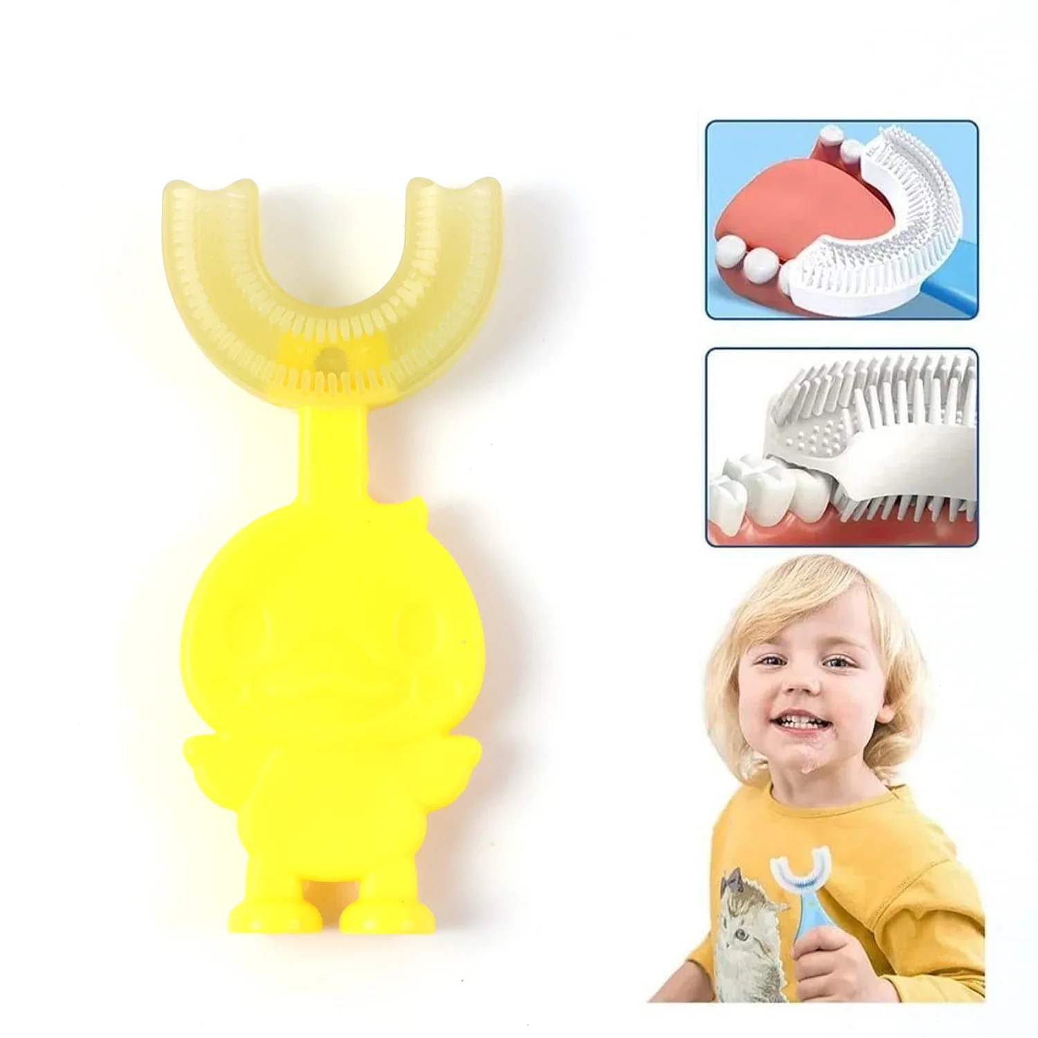 Cute Cartoon Duck U-Shape Baby Toothbrush (1 Pc / Mix Color) - Image 6