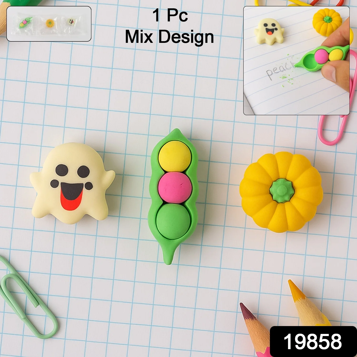 Cute Cartoon Eraser - (1 Pc / Mix Design) - Image 2