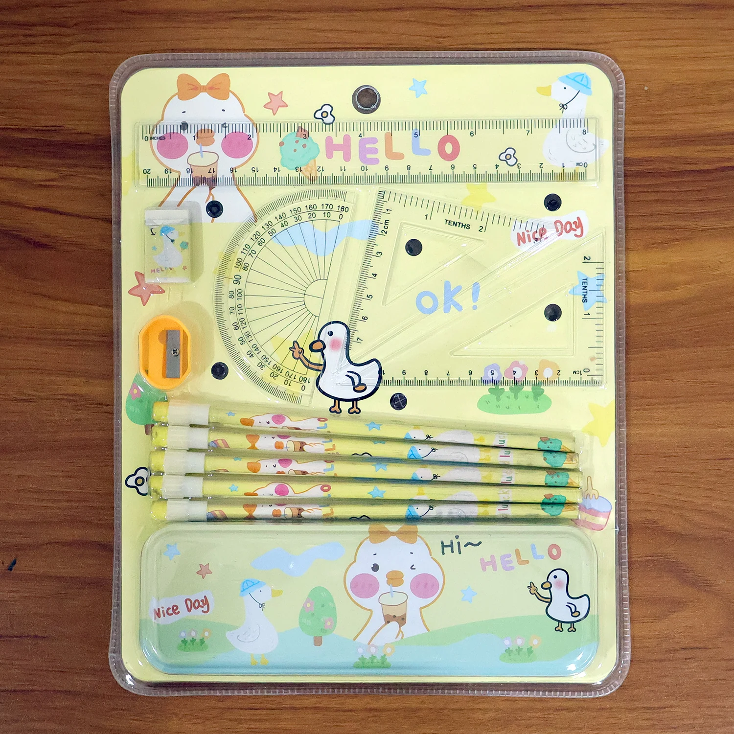 Cute Cartoon Geometry Box Stationery Set (1 Set) - Image 7