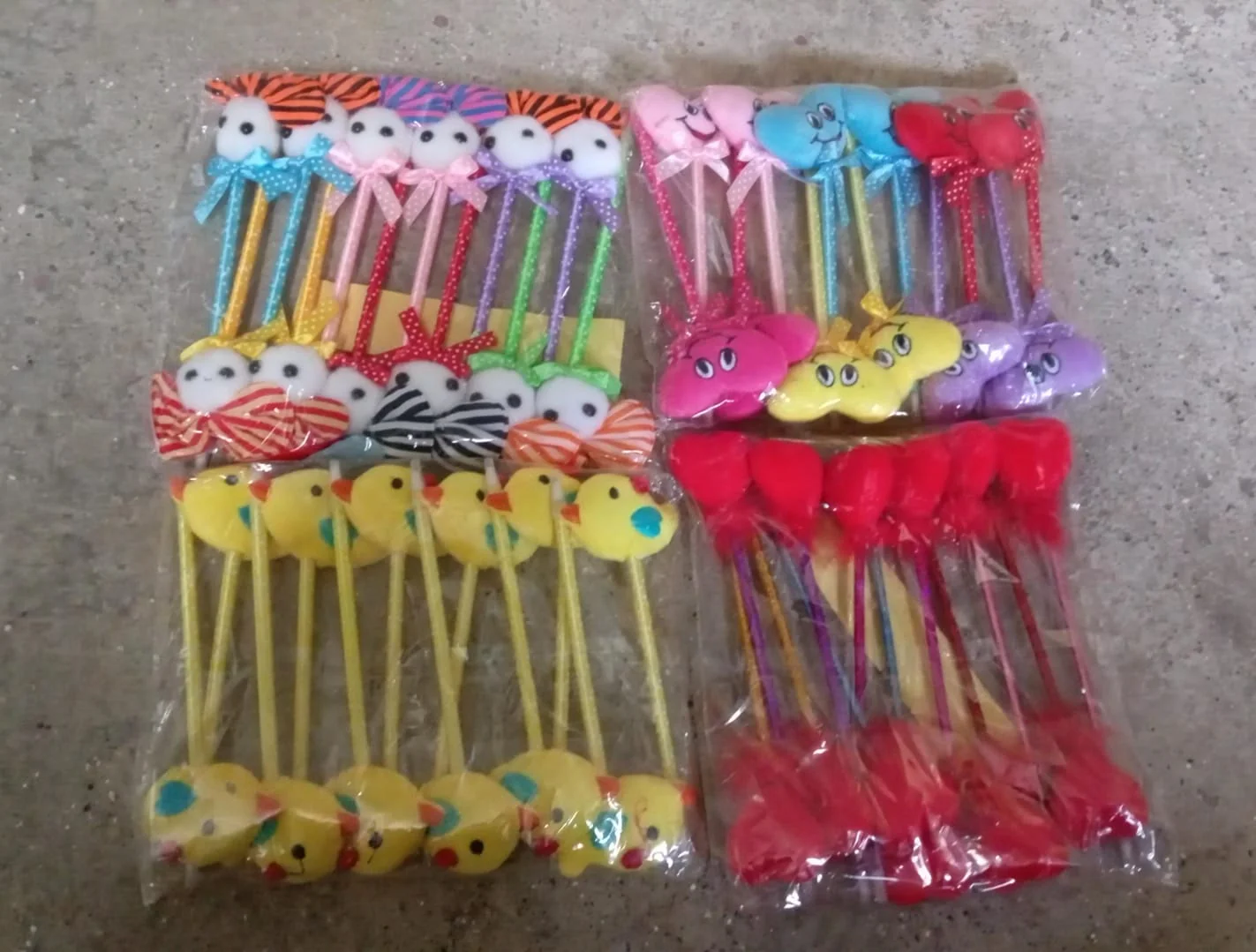 Cute Cartoon Shape & Heart Design Facy Writting Pen Attached Rattle | Ball Pen Smooth Writing For Wedding , Events & Multiuse Pen  Best Pen l Use for Kids (12 Pcs Set Mix Design & Color) - Image 13