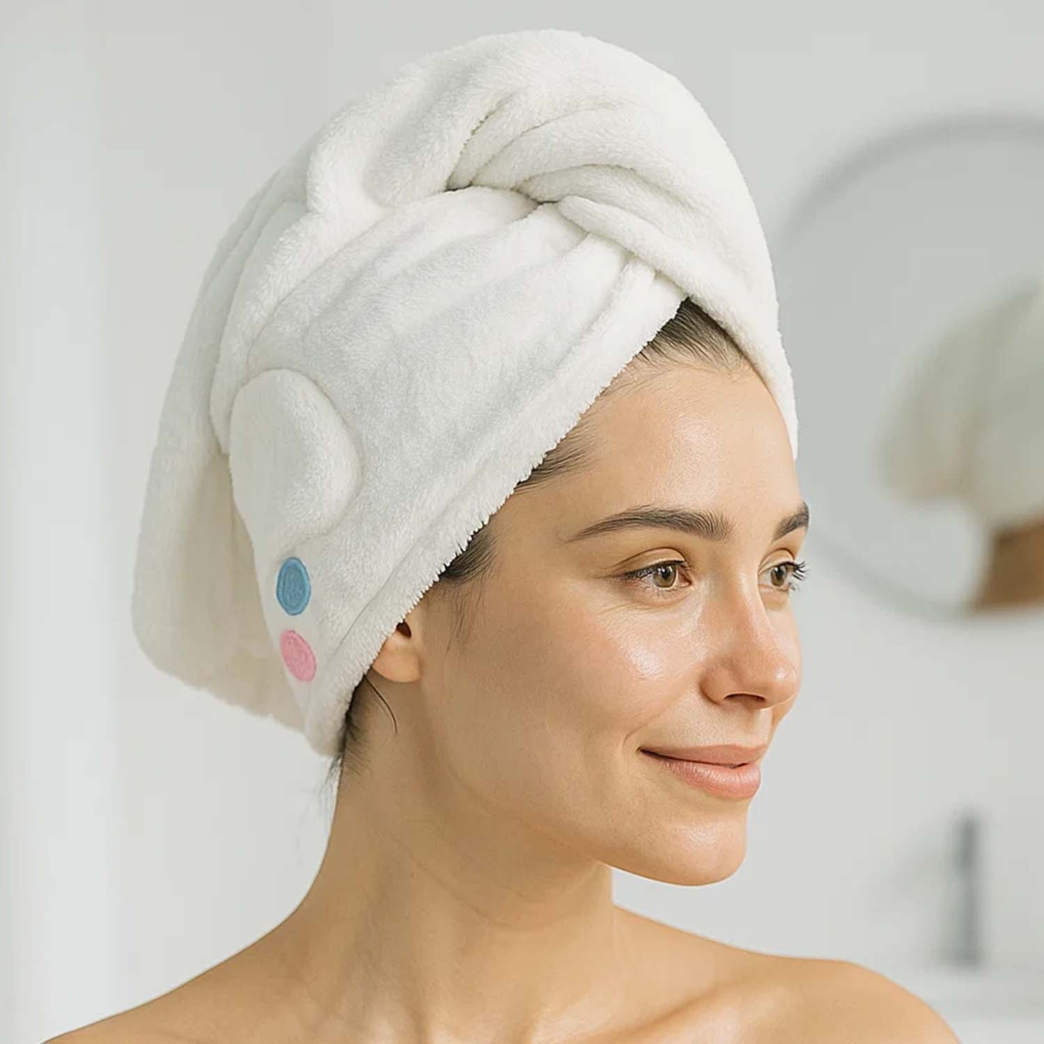 Cute Cartoon Hooded Hair Drying Towel Cap (1 Pc) - Image 7