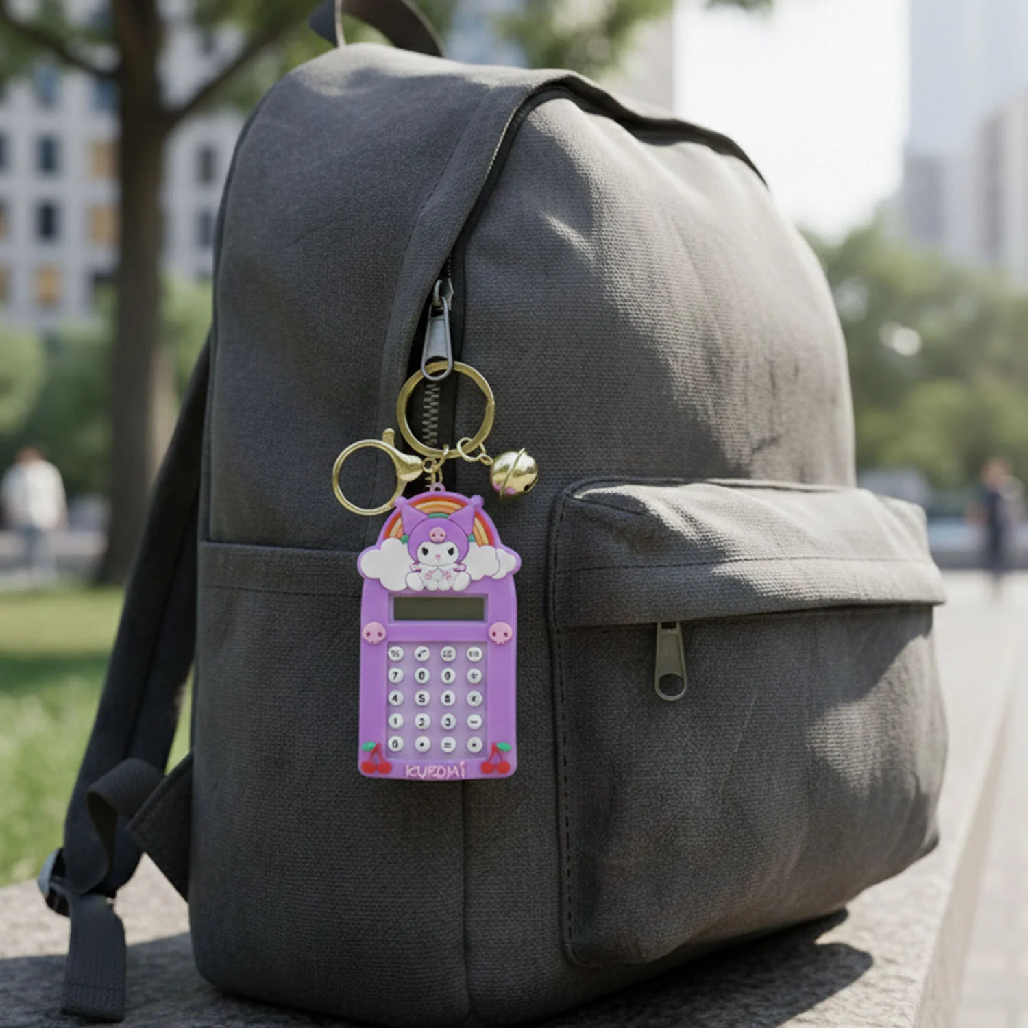 Cute Cartoon Kuromi Calculator Keychain with Mini Digital Display (1 Pc) - Image 3