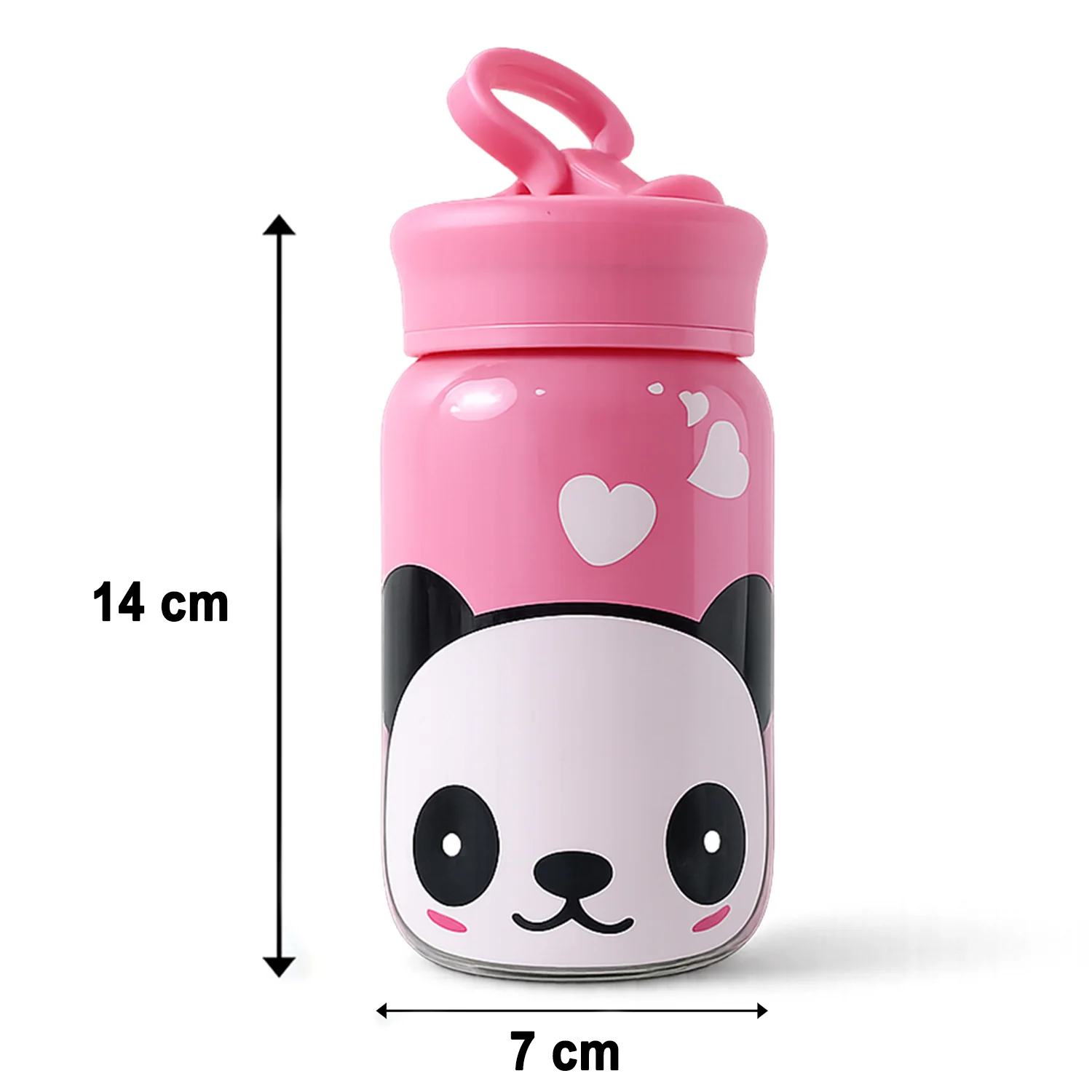 Cute Cartoon Printed Glass Drinking Bottle Cup with Lid (340 ML) - Image 6