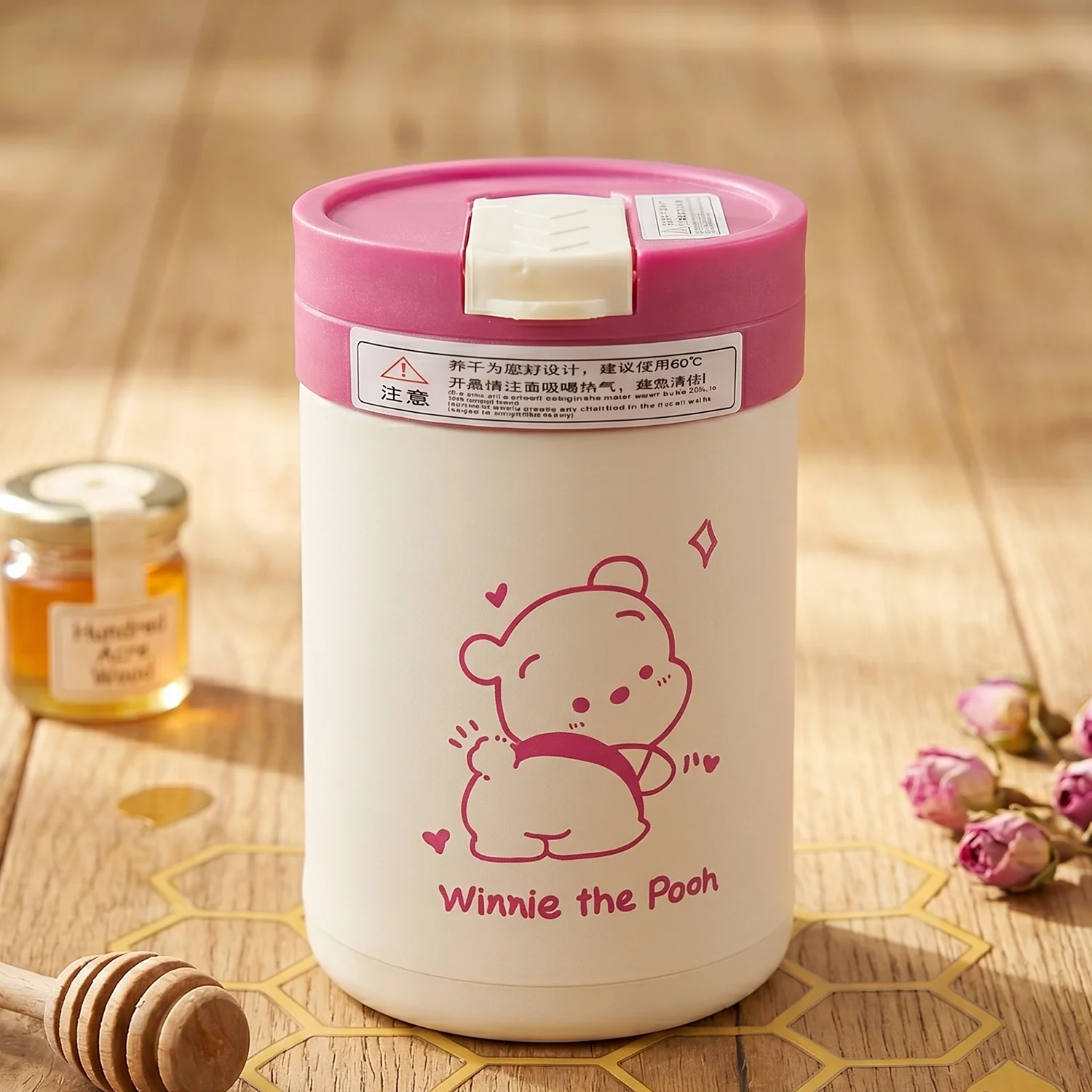 Cute Cartoon Printed Glass Tumbler with Lid and Straw (400 ML) - Image 7