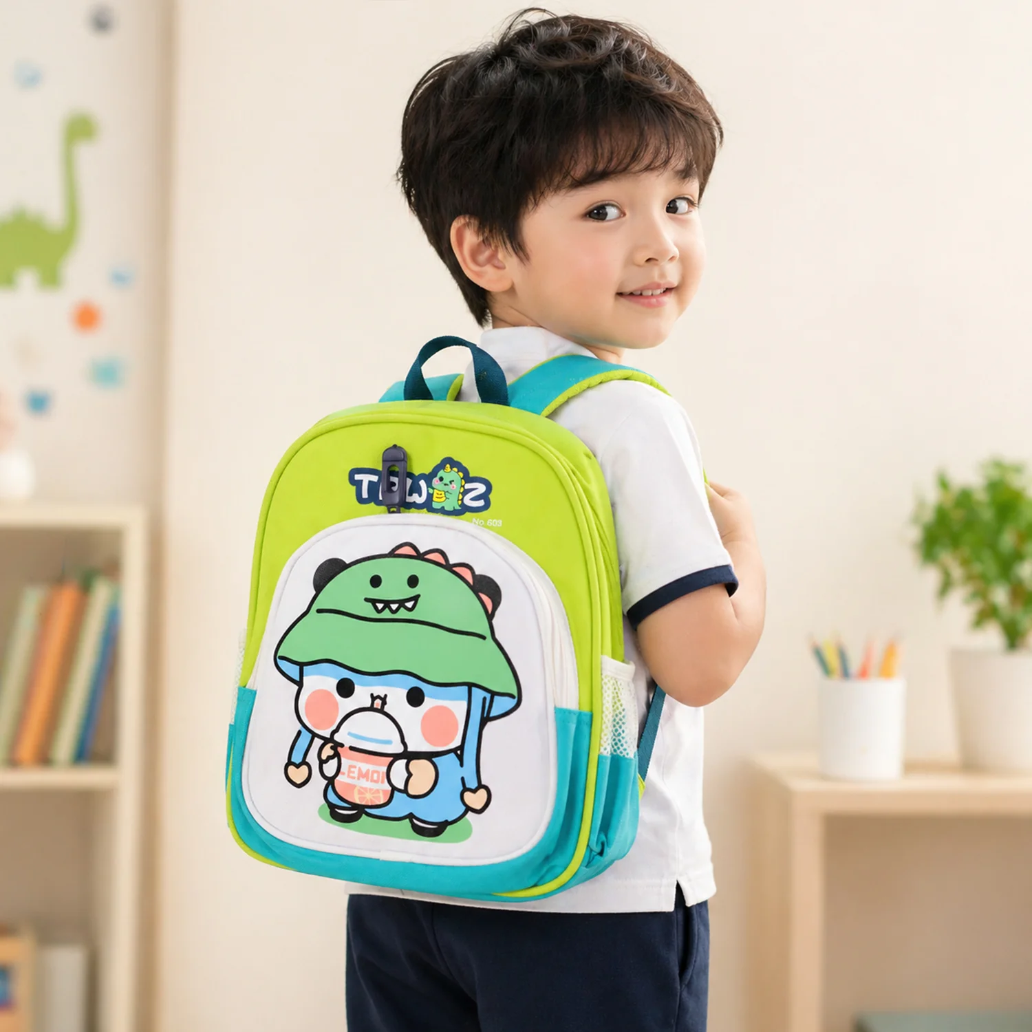 Cute Cartoon Printed Kids Sling Backpack Lightweight School Bag (28x23 Cm) - Image 5