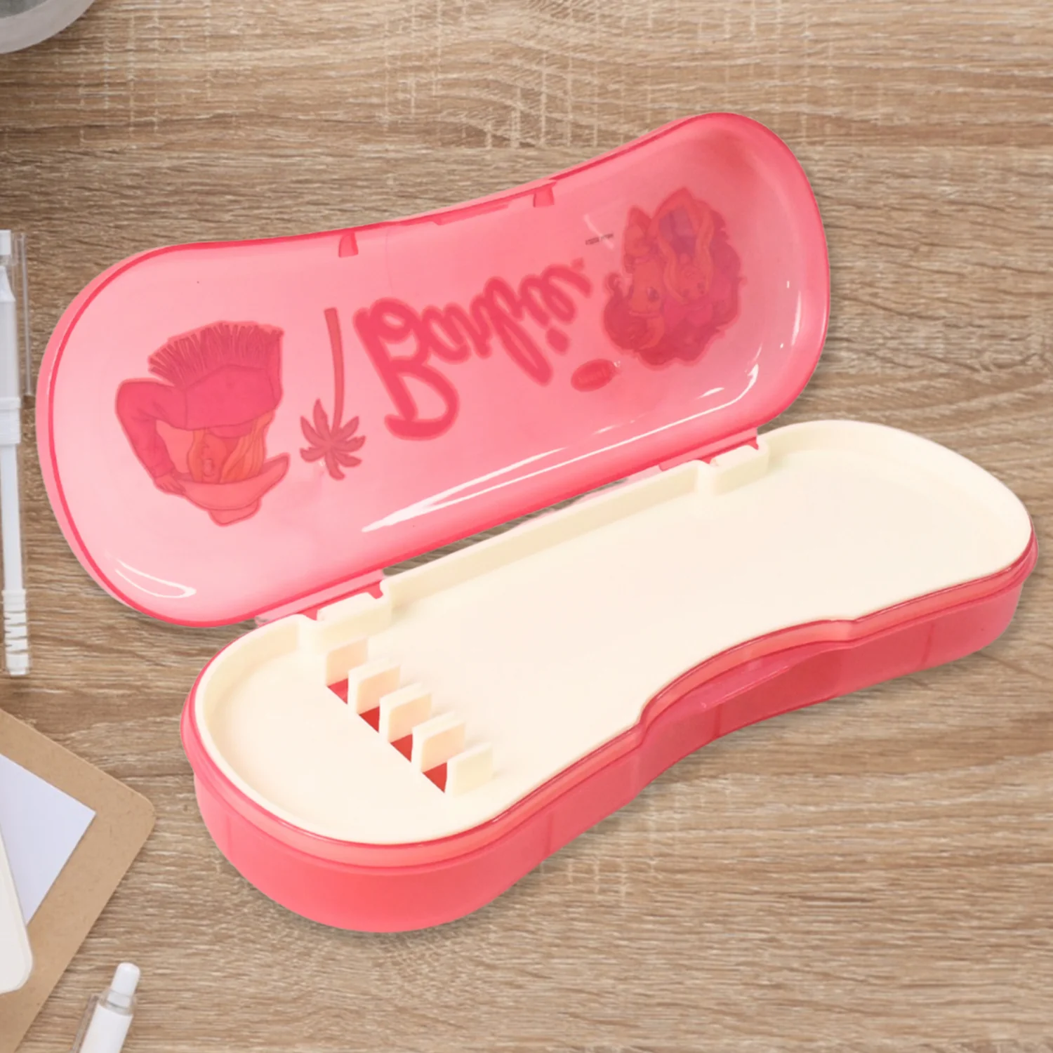 Cute Cartoon Printed Plastic Compass Box for Kids (1 Pc) - Image 3