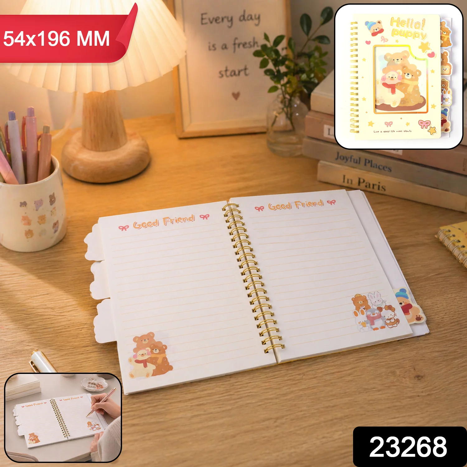 Cute Cartoon Printed Spiral Diary Notebook (54x196 MM) - Image 2