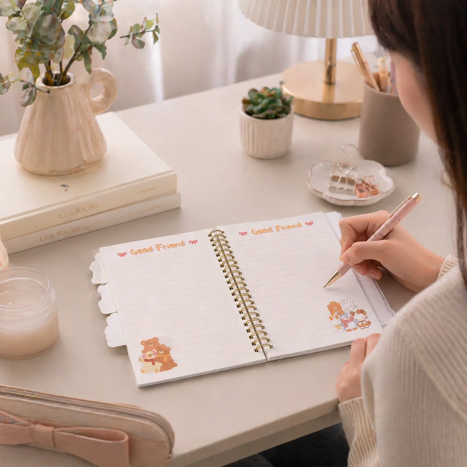 Cute Cartoon Printed Spiral Diary Notebook (54x196 MM) - Image 3