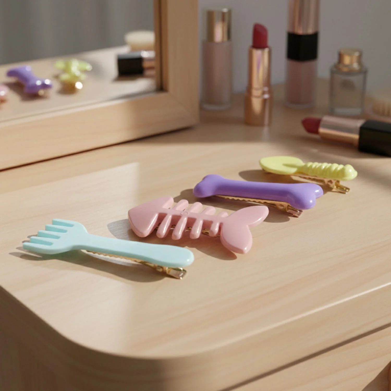 Cute Cartoon Shape Hair Clips (4 Pc) - Image 7