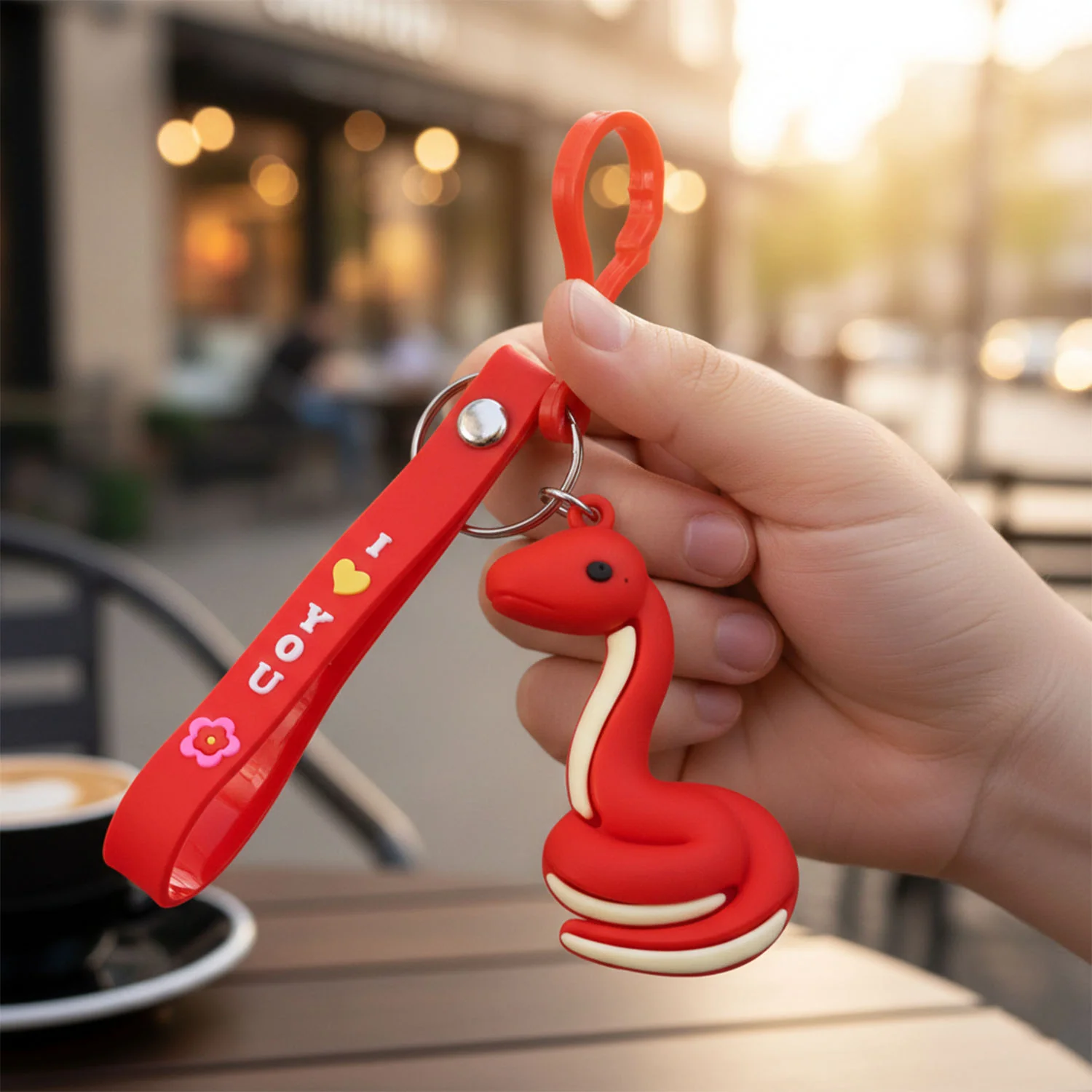 Cute Cartoon Snake Keychain (1 Pc) - Image 3