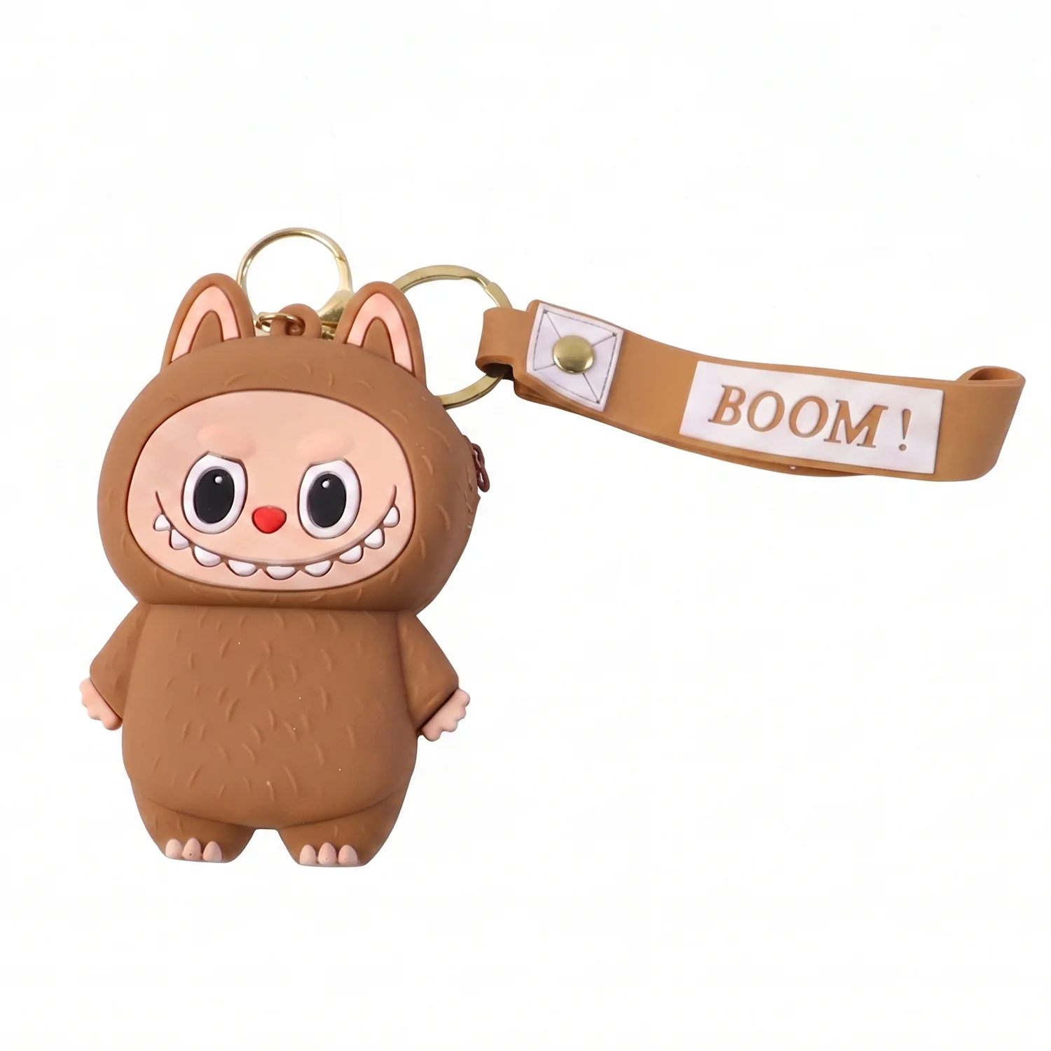 Cute Cartoon Style Silicone Mini Pouch Keychain with Strap (1 Pc) - Image 4