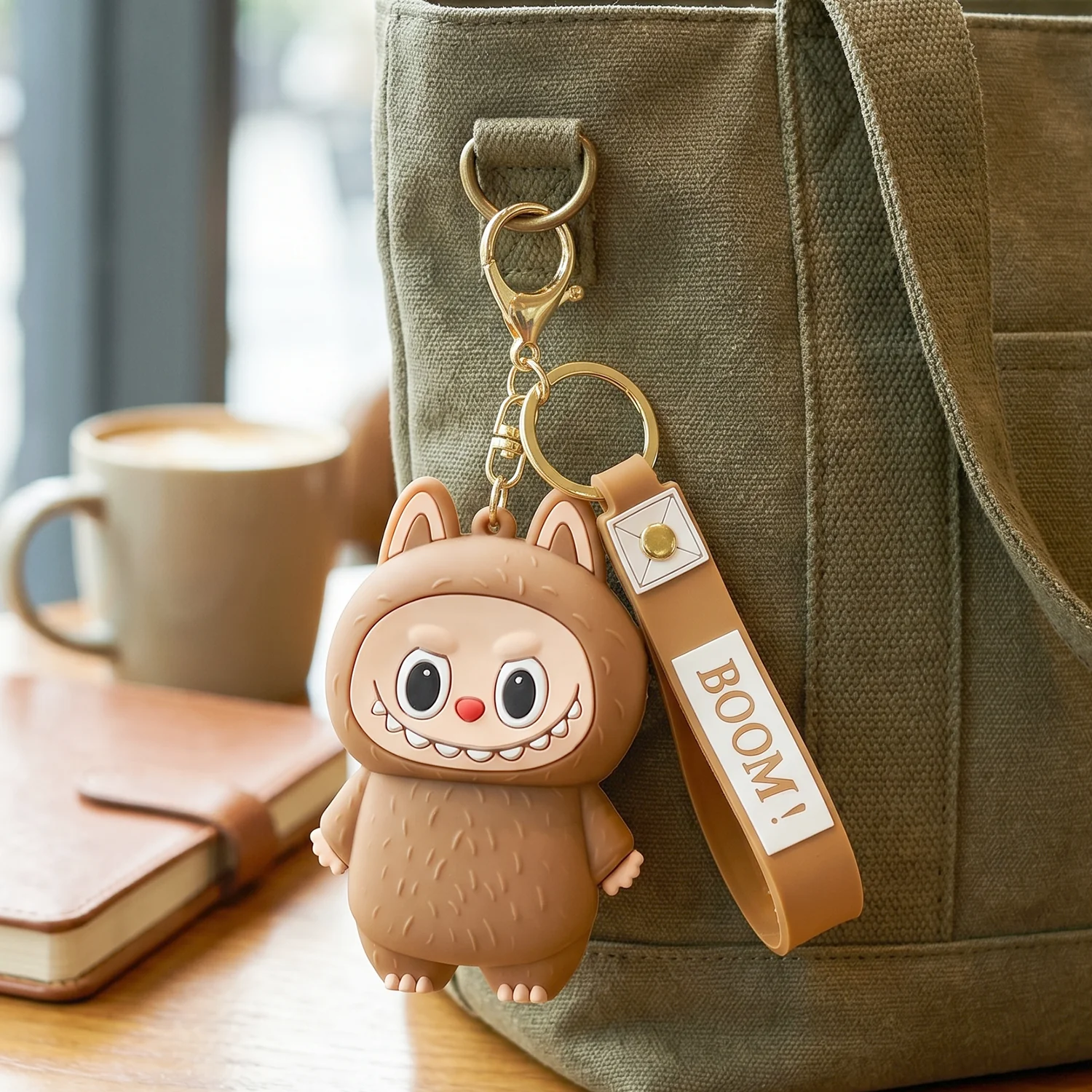 Cute Cartoon Style Silicone Mini Pouch Keychain with Strap (1 Pc) - Image 7