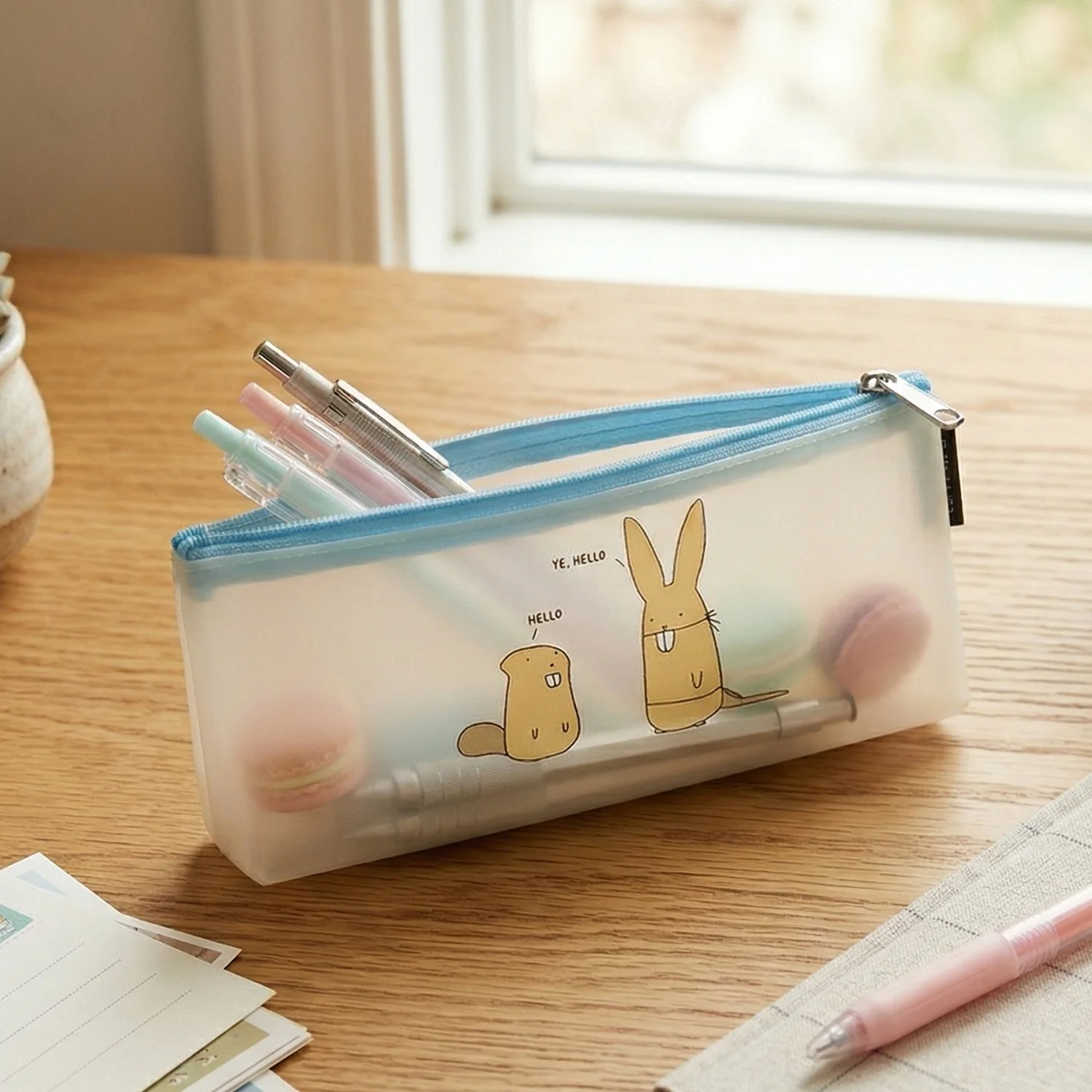 Cute Cartoon Transparent Pencil Pouch (1 Pc) - Image 5