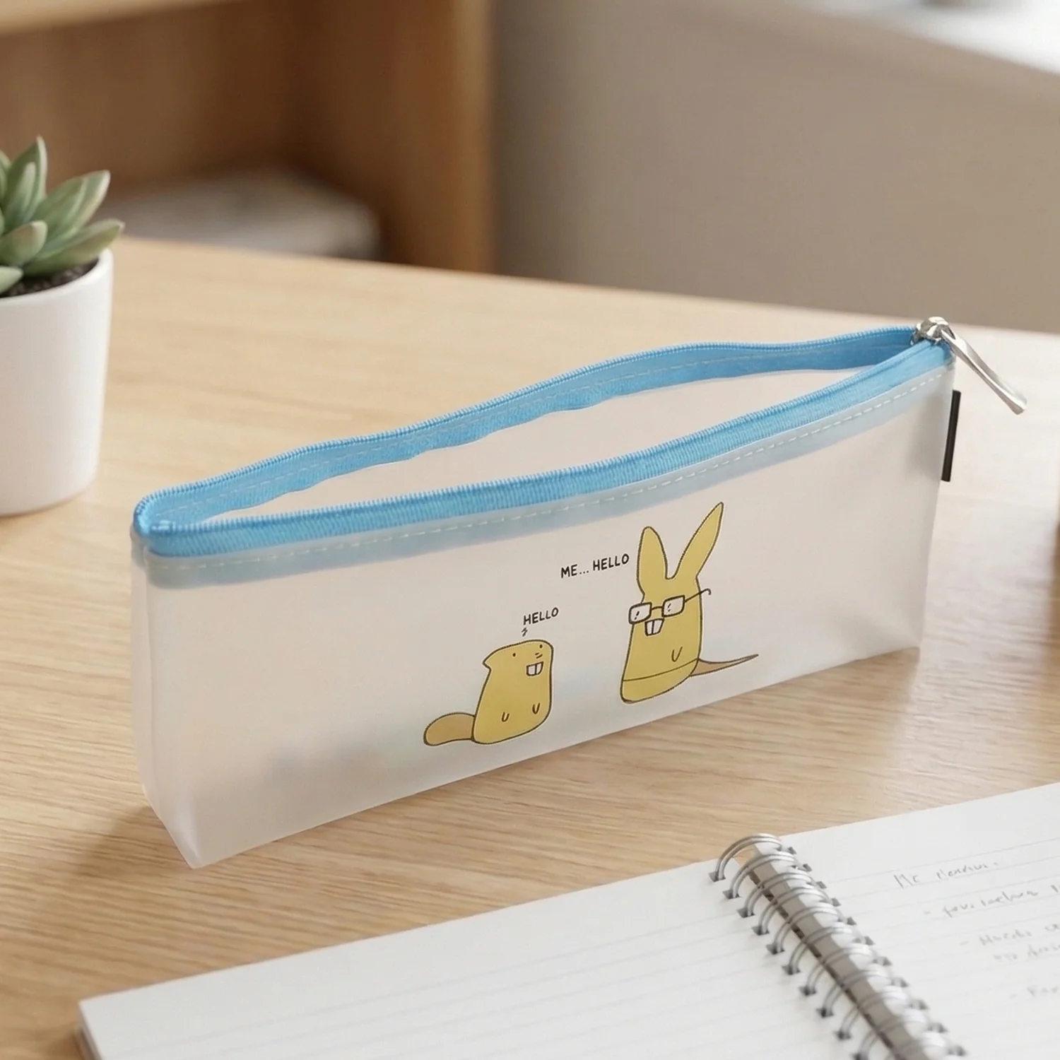 Cute Cartoon Transparent Pencil Pouch (1 Pc) - Image 7