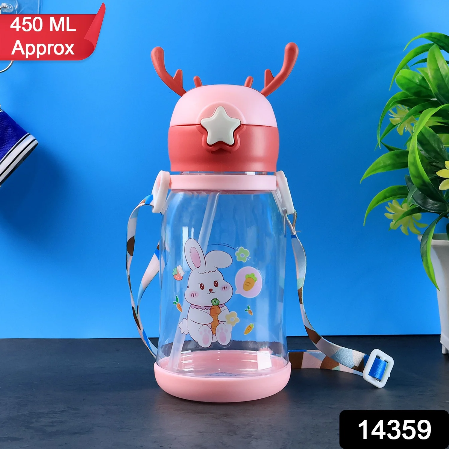 Cute Cartoon Water Bottle Approx 450ML (1 Pc) - Image 2