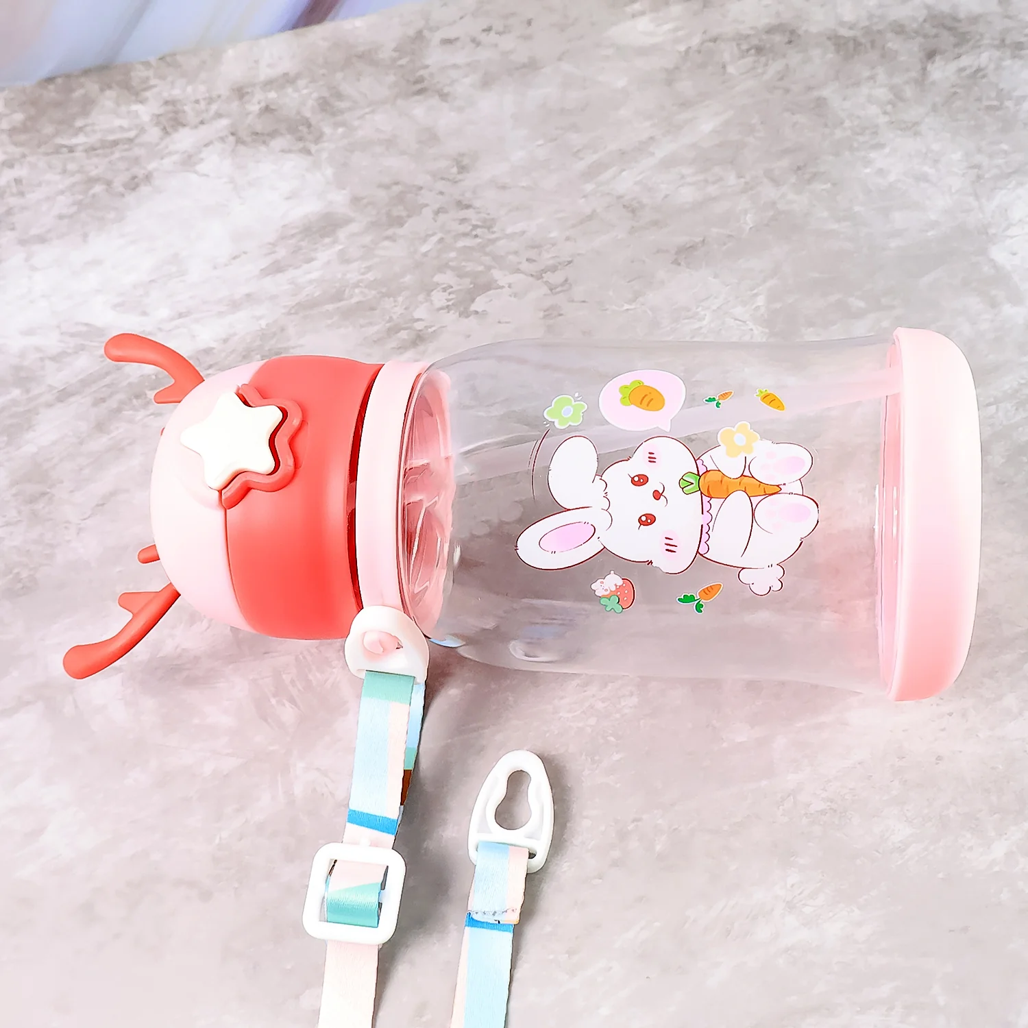 Cute Cartoon Water Bottle Approx 450ML (1 Pc) - Image 6
