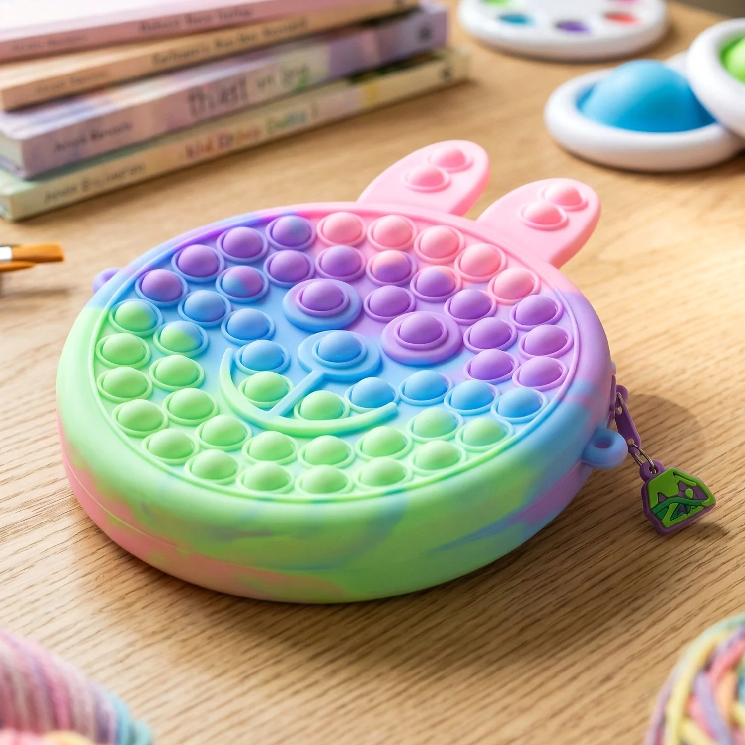 Cute Caterpillar Shape Pop It Silicone Pencil Pouch (1 Pc) - Image 7