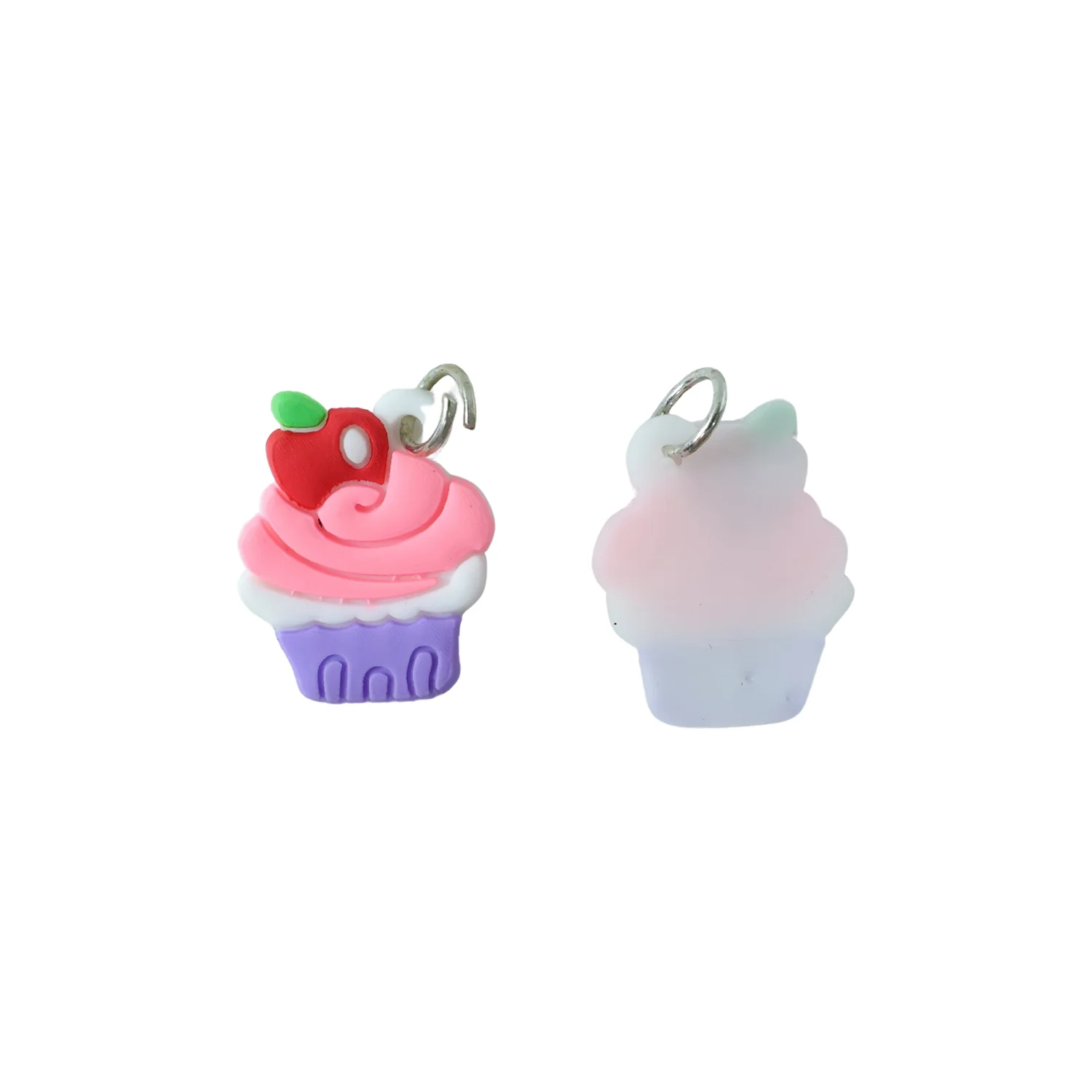 Cute Cupcake Shape Bag Charm Keychain Set (10 Pc) - Image 4