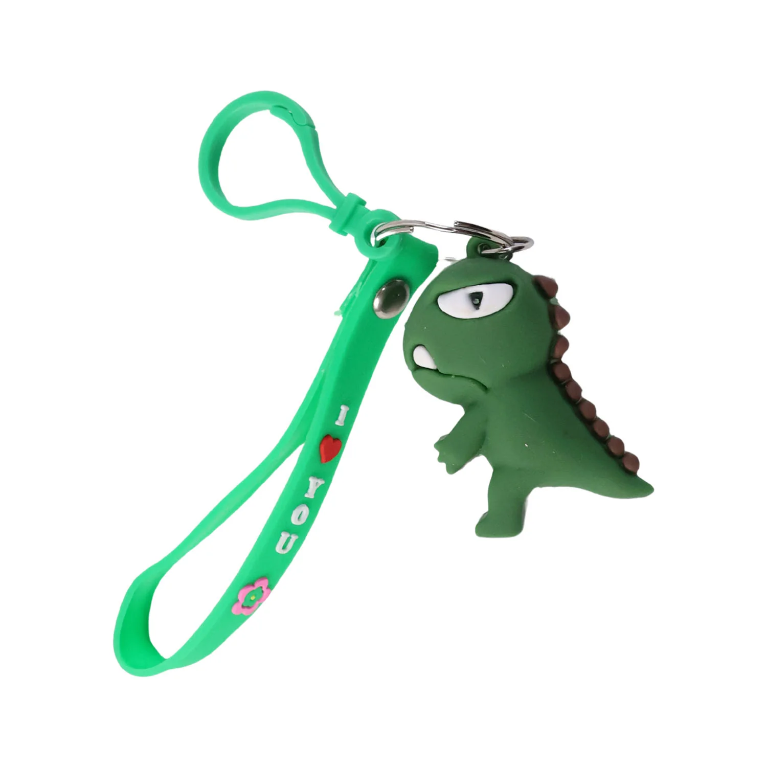 Cute Dinosaur Cartoon Silicone Keychain (1 Pc) - Image 5