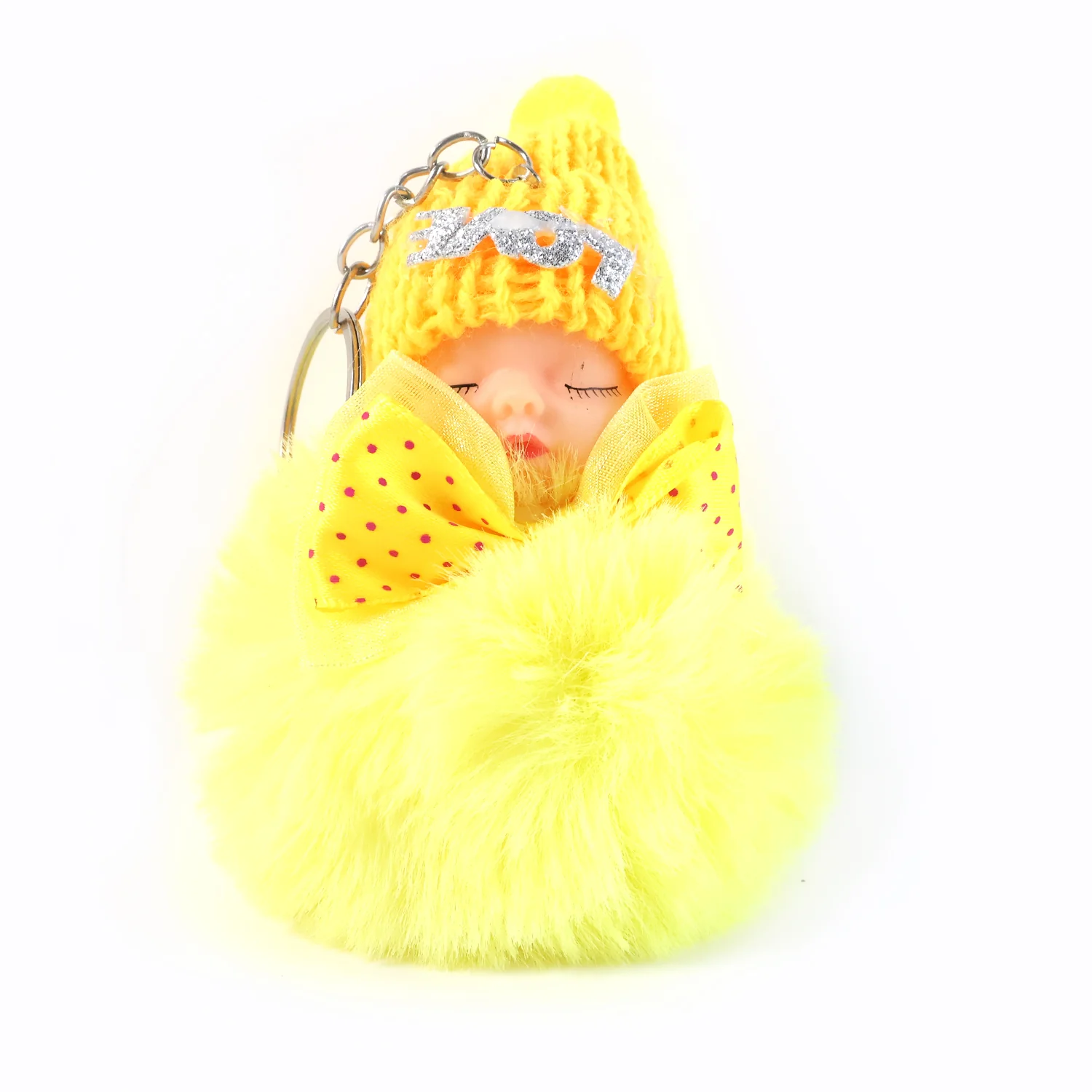 Cute Doll Plush Keychain with Soft Fur Ball (1 Pc) - Image 5