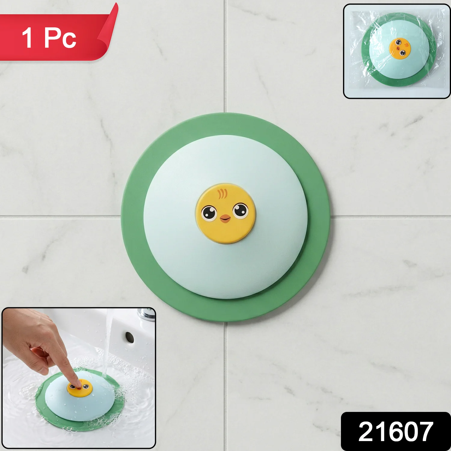 Cute Duck Design Silicone Sink Drain Stopper with Suction Base 1 Pc - Image 2