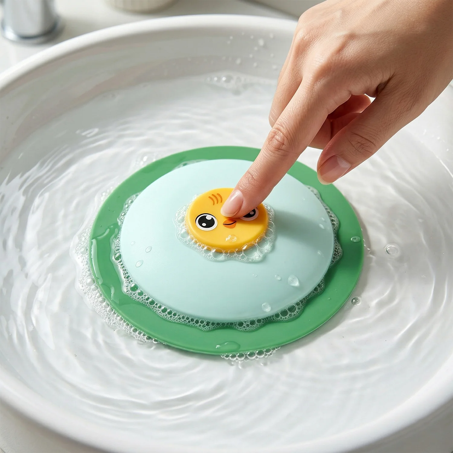 Cute Duck Design Silicone Sink Drain Stopper with Suction Base 1 Pc - Image 3