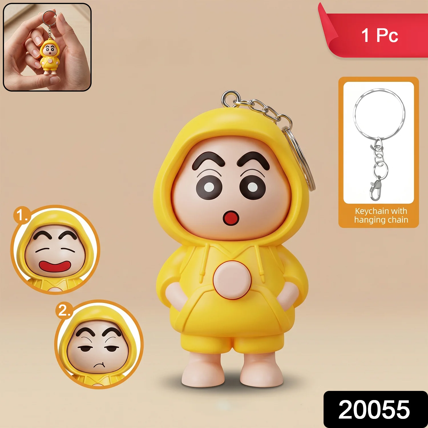 Cute Face Changing Doll Keychain Toy (1 Pc) - Image 2