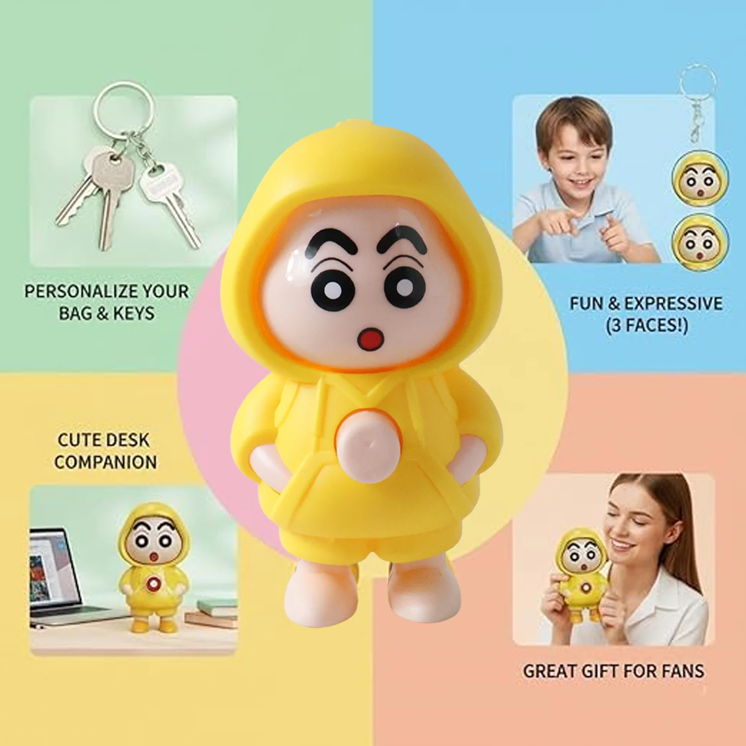 Cute Face Changing Doll Keychain Toy (1 Pc) - Image 7
