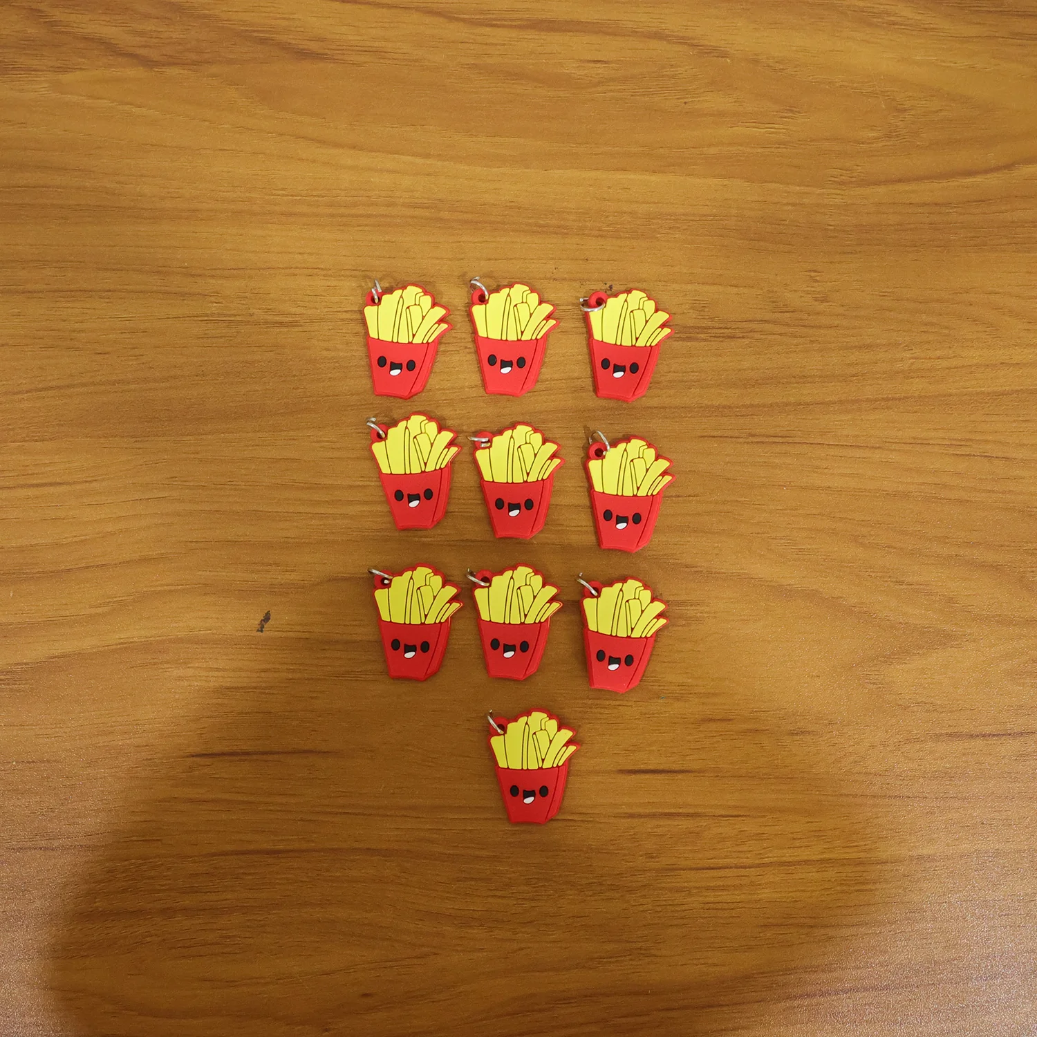 Cute French Fries Shap Bag Charm Keychain Set (10 Pc) - Image 7