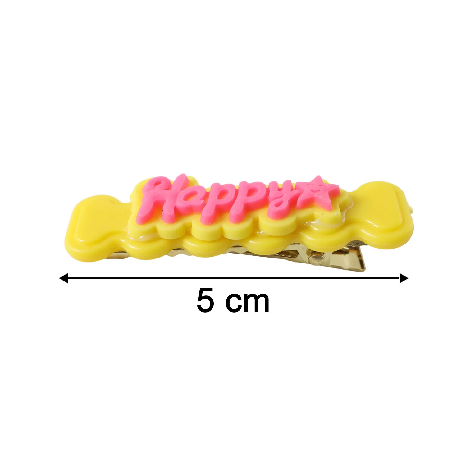 Cute “Happy” Bone-Shaped Snap Hair Clips Set (4 Pc) - Image 6