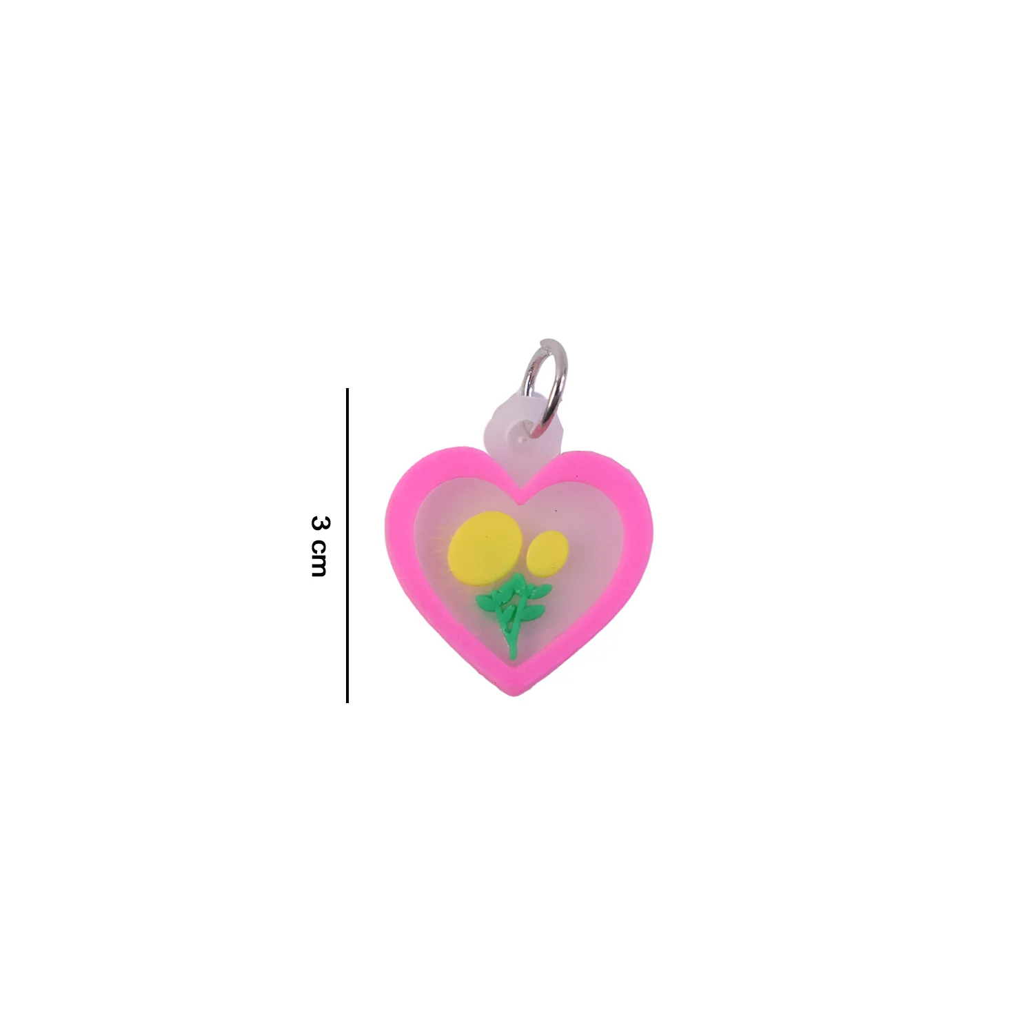 Cute Heart Flower Design Bag Charm Keychain Set (10 Pc) - Image 6