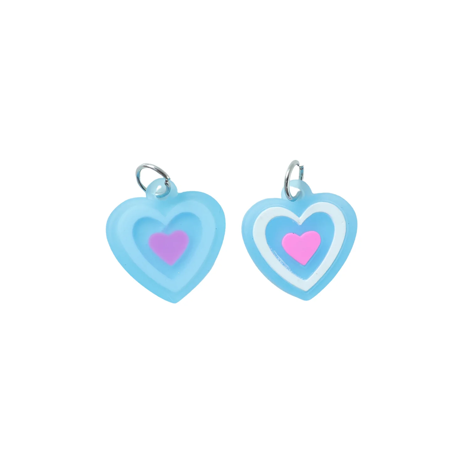 Cute Heart Shape Bag Charm Keychain Set (10 Pc) - Image 4