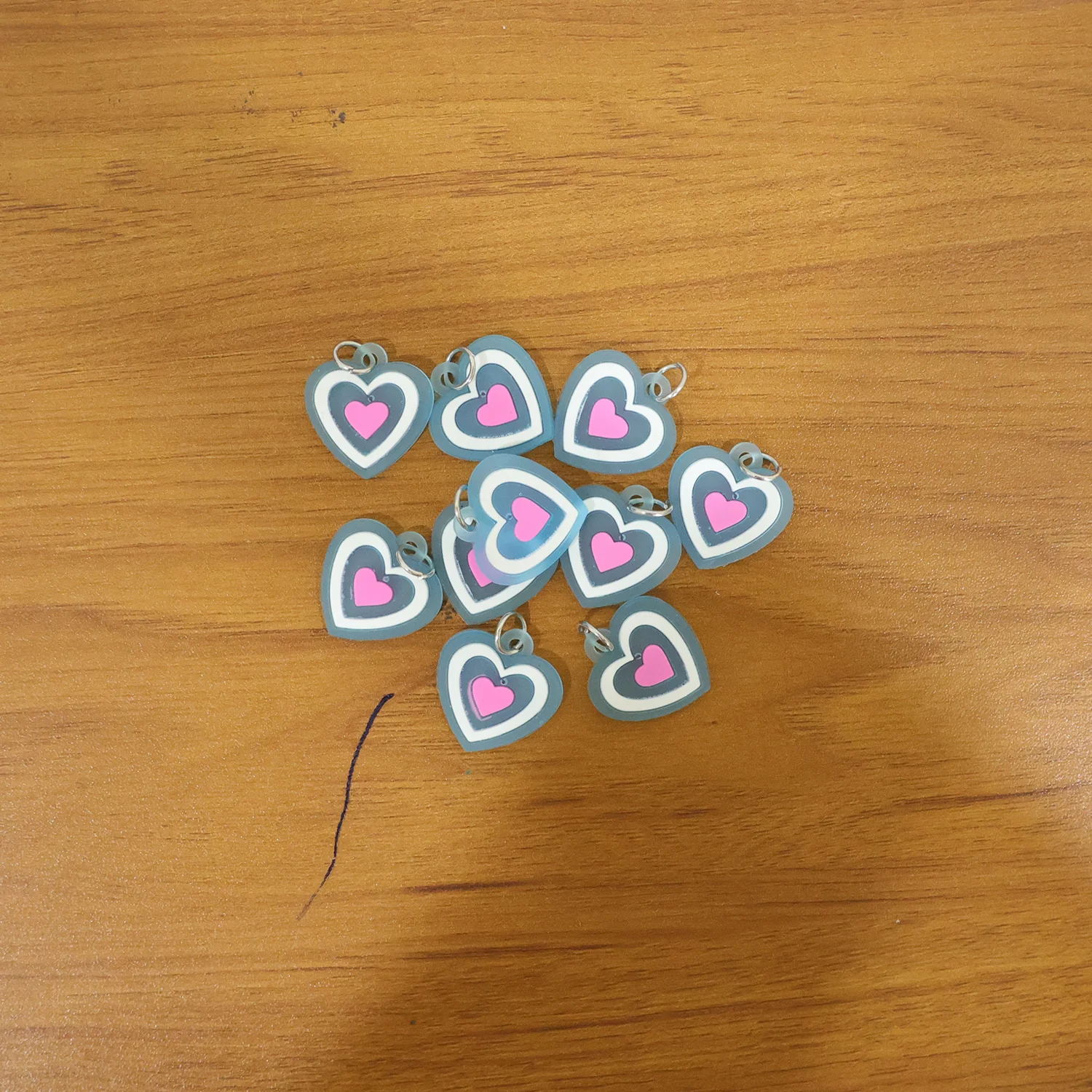 Cute Heart Shape Bag Charm Keychain Set (10 Pc) - Image 7