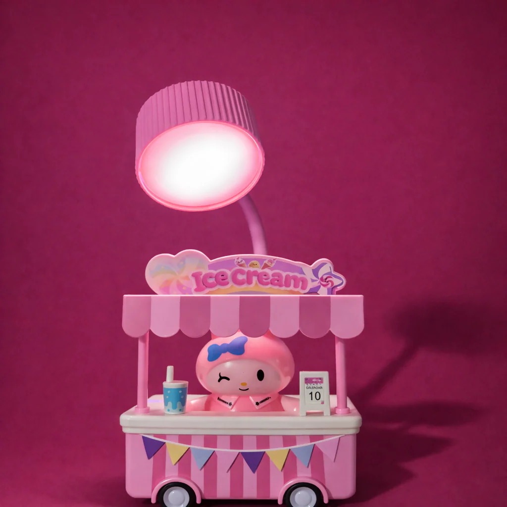 Cute Ice Cream Cart Night Lamp with Flexible Neck Desk Light for Kids Room - Image 2