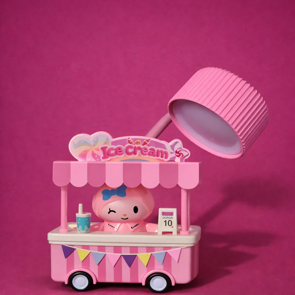 Cute Ice Cream Cart Night Lamp with Flexible Neck Desk Light for Kids Room - Image 3