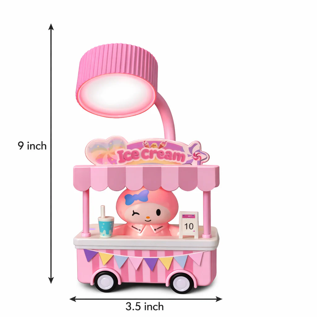 Cute Ice Cream Cart Night Lamp with Flexible Neck Desk Light for Kids Room - Image 5