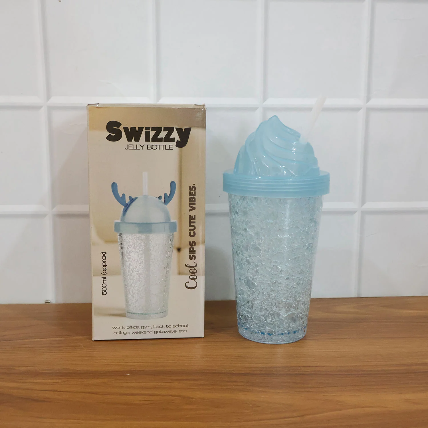 Cute Ice Cream Swirl Design Tumbler Sipper Bottle (500 ML, 1 Pc) - Image 8