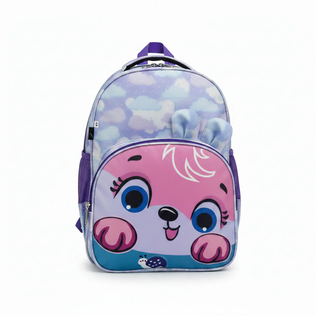 Cute Kids Backpack for Girls – Cartoon Animal Face School Bag - Image 4